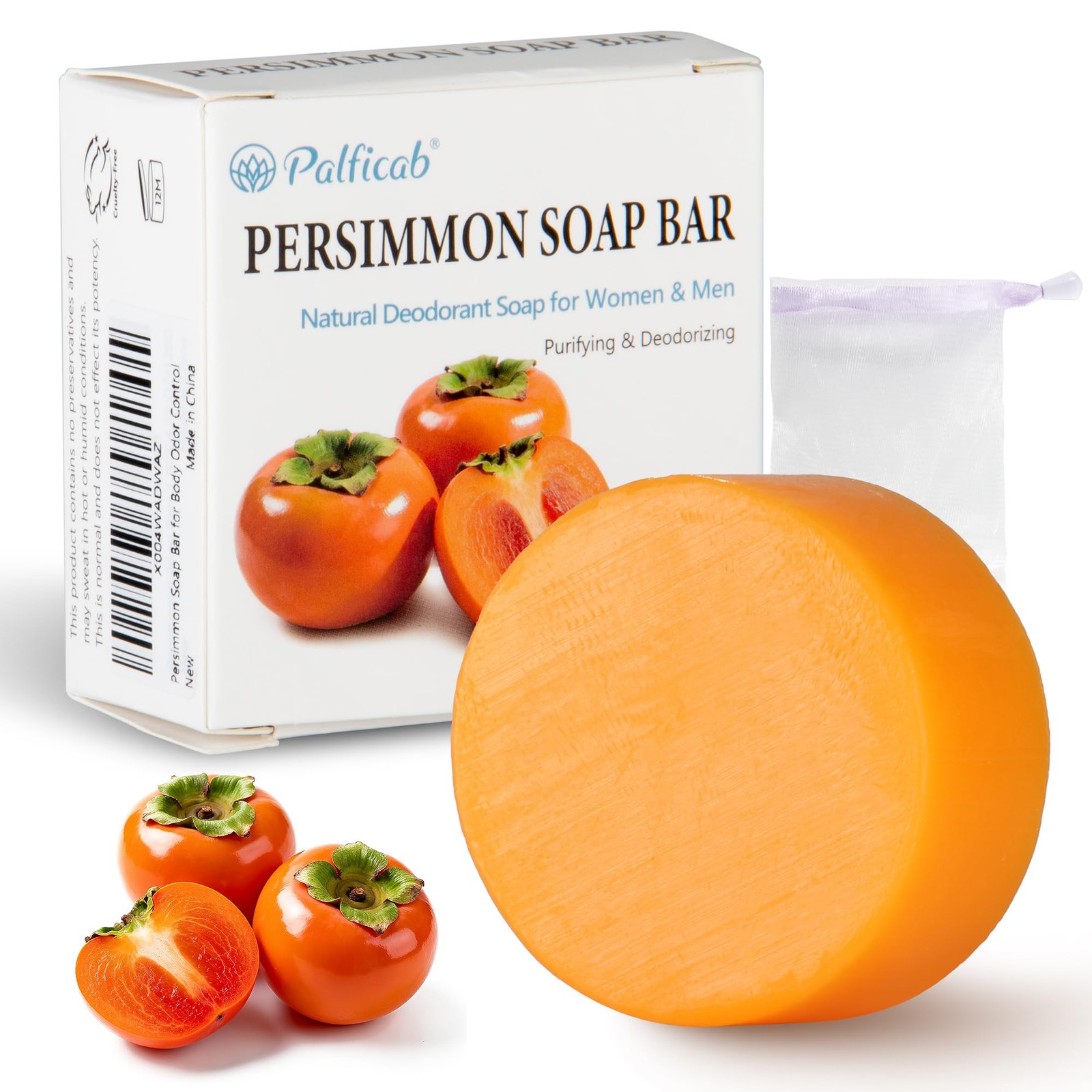 PALFICAB 120g Persimmon Soap for Old People Smell, Natural Persimmon Extract …