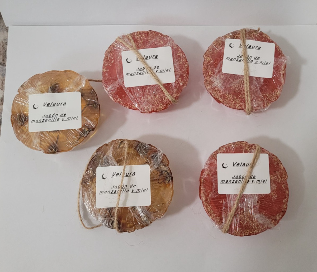 Handmade Veloura Chamomile & Honey Soaps – Set of 5 Bars,Artisanal soaps