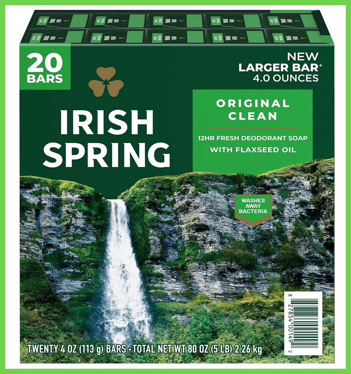 Irish Spring Bar Soap, Original Clean (4 oz., 20 ct.)