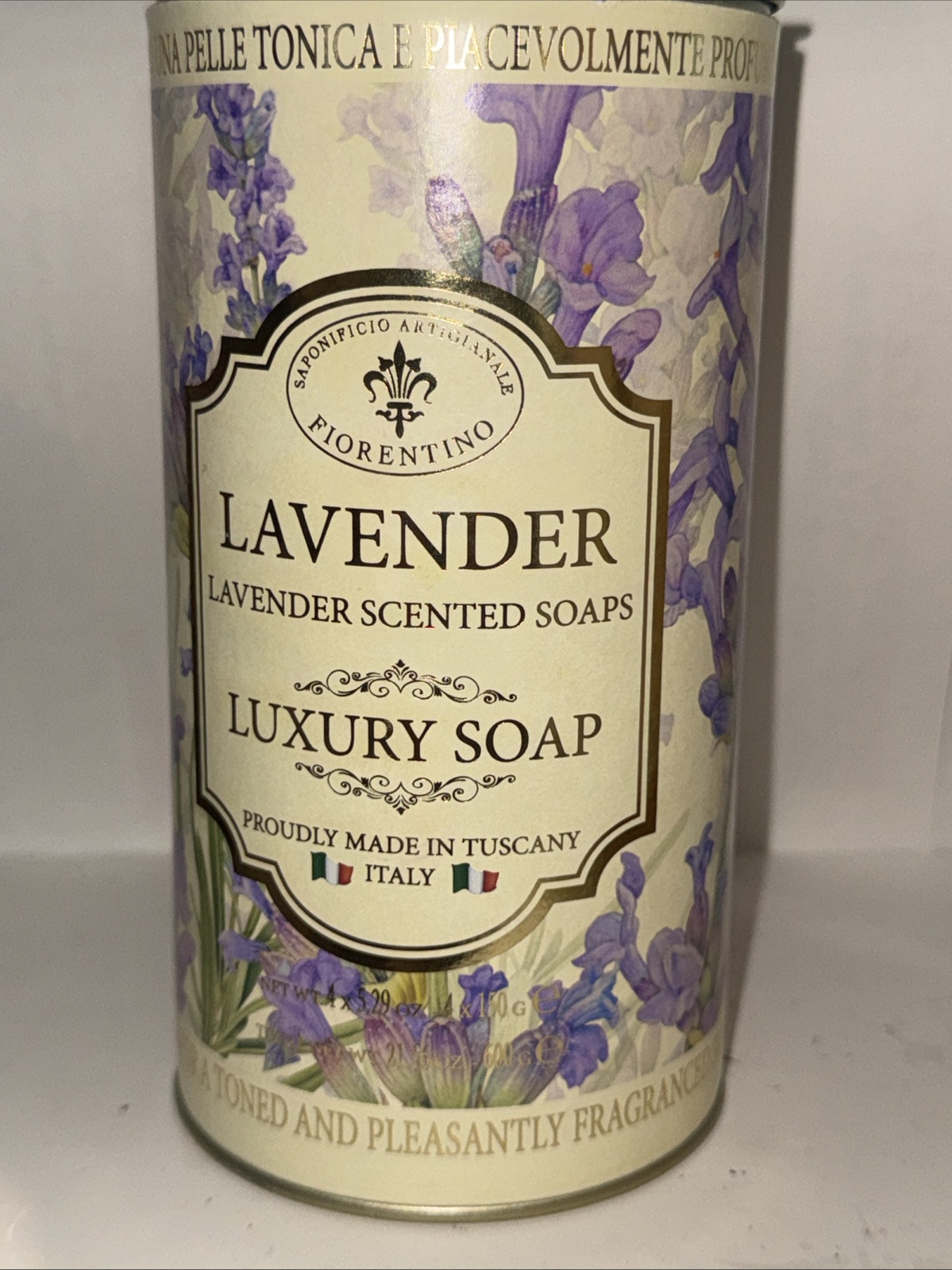 LAVENDER Scented Luxury Soap Bars 4 x 5.29oz by HOPIFICIO 🇮🇹 BB:08-2029