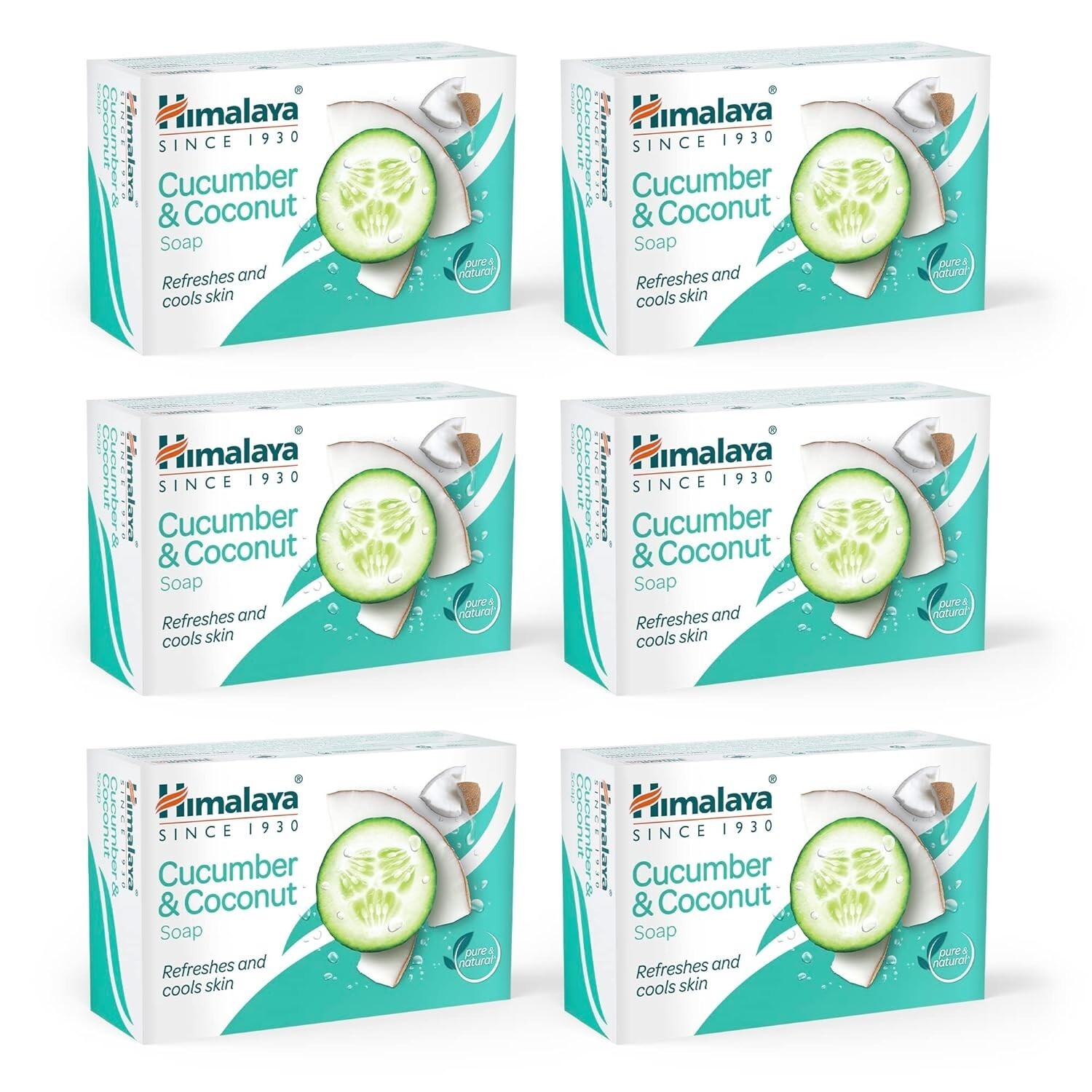 Himalaya Herbals Cucumber and Coconut Soap, 125gm (Pack of 6) Free Shipping