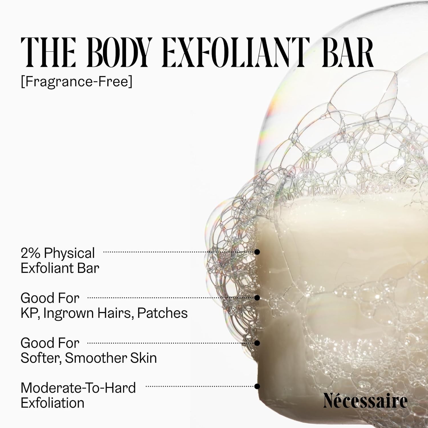 Gentle Body Exfoliant Bar – 2% Physical Exfoliant, & Fragrance-Free