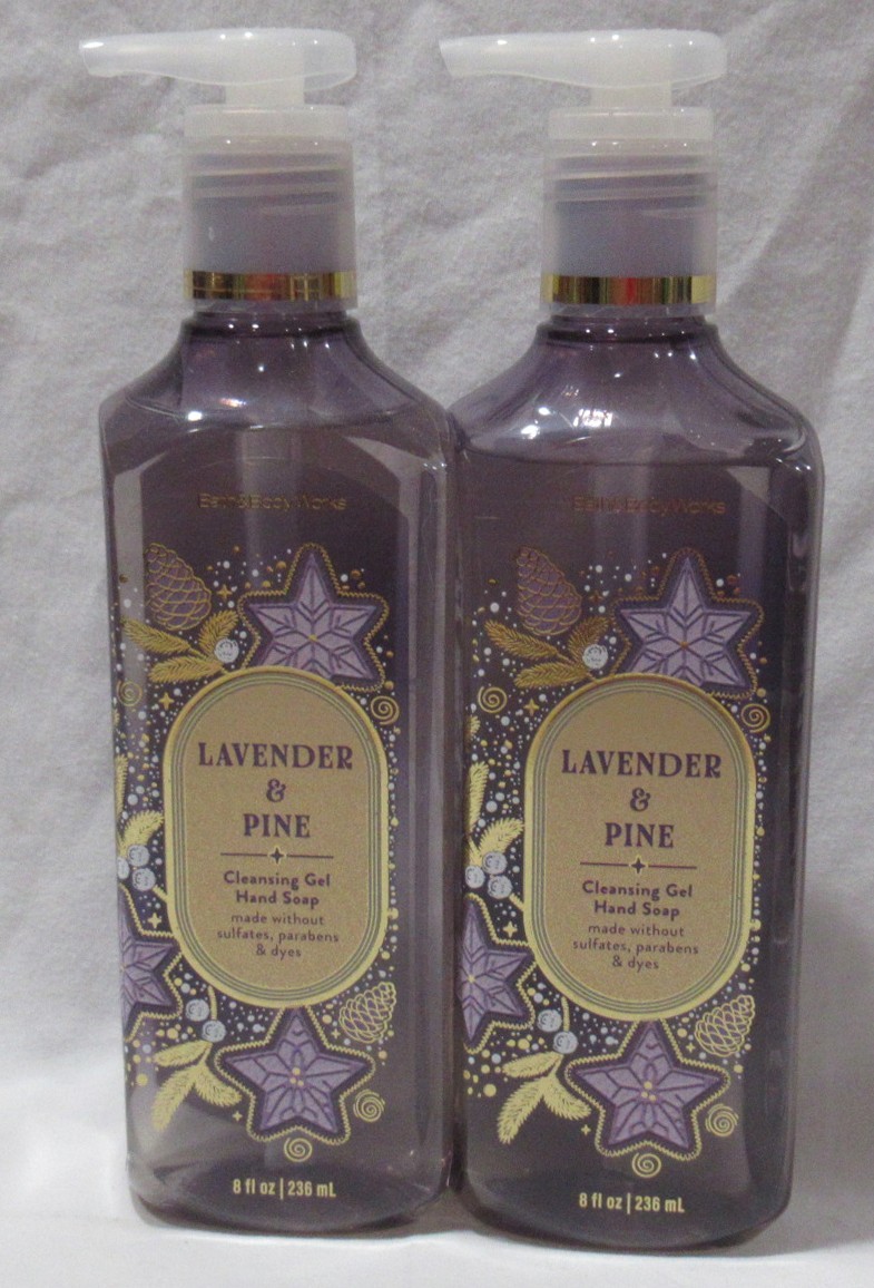 Bath & Body Works Cleansing Gel Hand Soap Lot Set of 2 LAVENDER & PINE