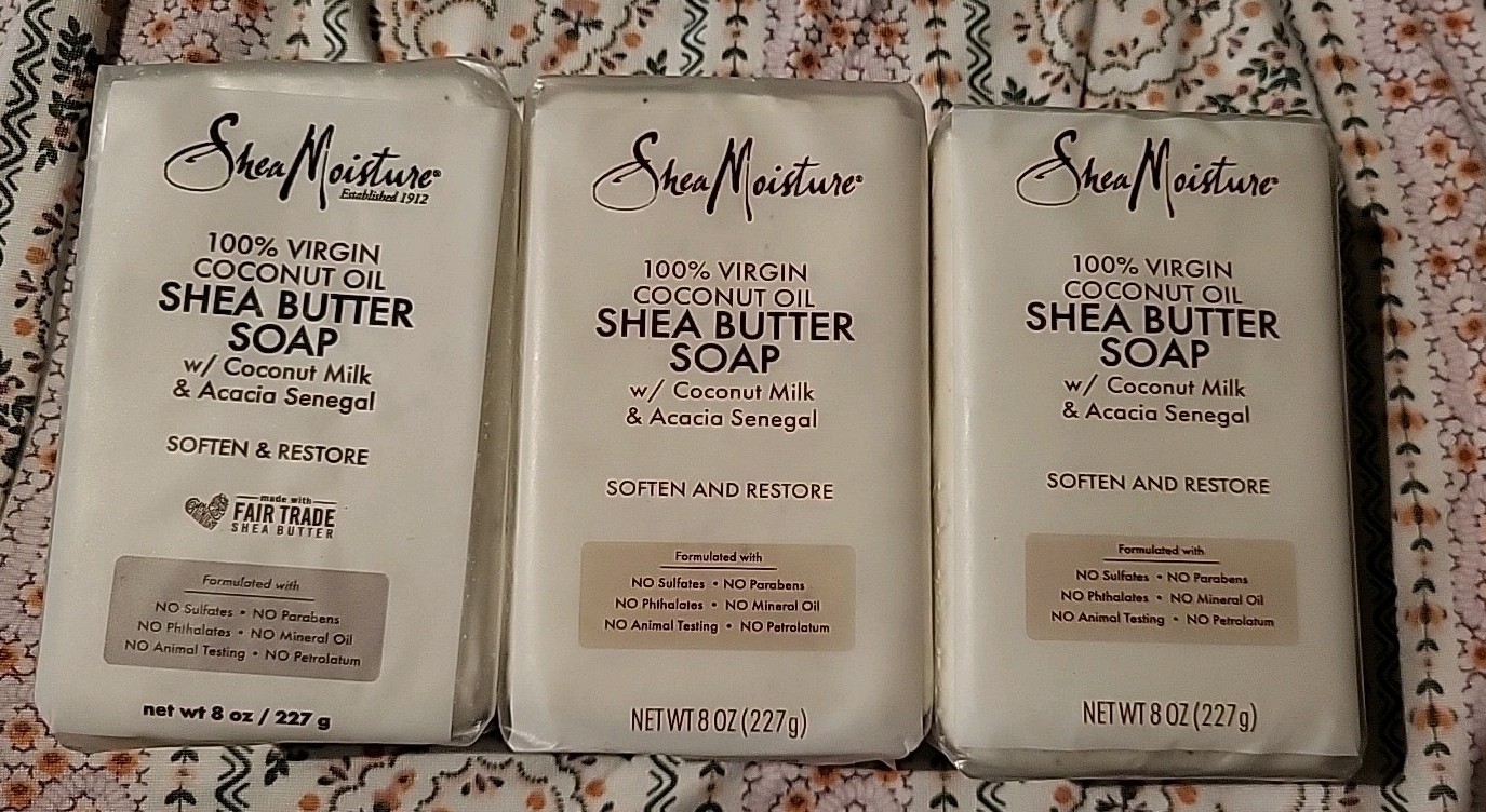 3 Shea Moisture Coconut Oil Shea Butter Soap 8oz