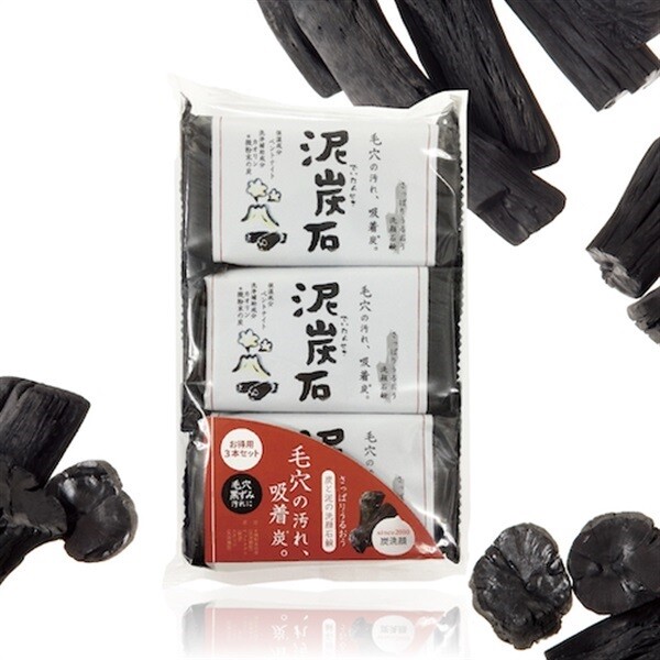 Pelican Soap [ Deitanseki Soap 100g ×3pcs ] Peat Charcoal Soaps