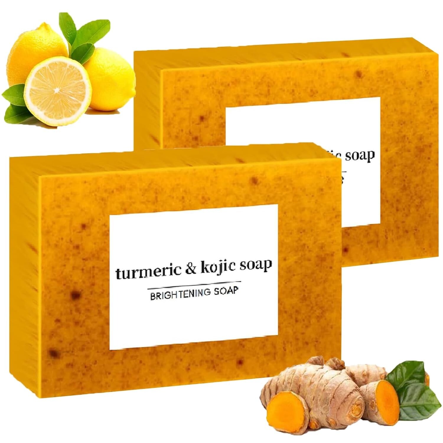 2 Pack Original Kojic Acid Turmeric Soap Skin Whitening Brightening Vitamin C /E