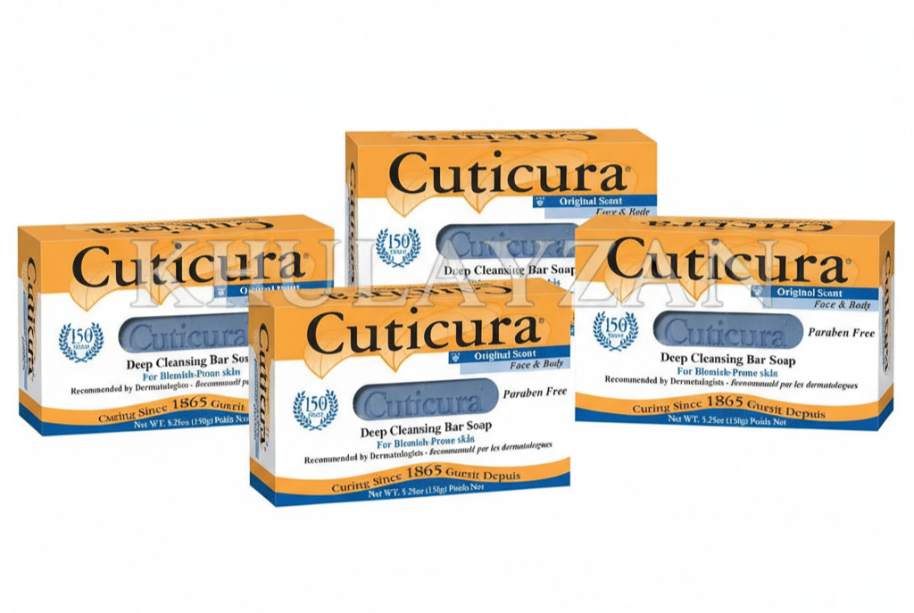 4 Pack Cuticura Face & Body Deep Cleansing Bar Soap Blemish Prone Skin 5.25 Oz