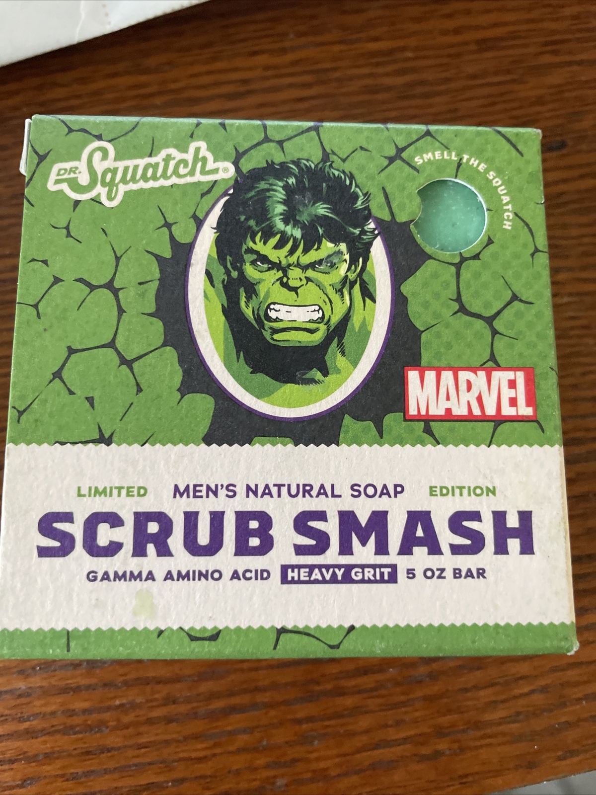 Lot of 2 Dr. Squatch Limited Edition Scrub Smash Natural Soap Bar MARVEL Hulk
