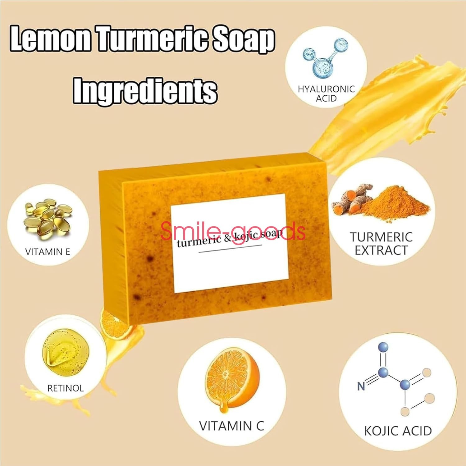 2-Pack Turmeric Glow Soap Bar – Lemon & Kojic Acid, Removing Dark Spots