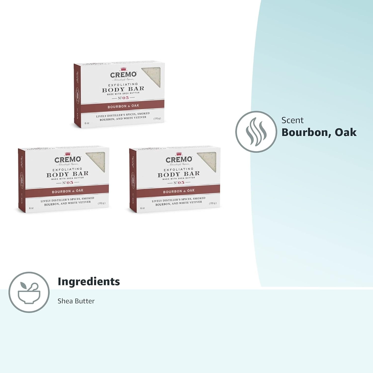 Indulge in Bourbon & Oak Exfoliating Body Bars – 3-Pack of Sophisticated Cleanse