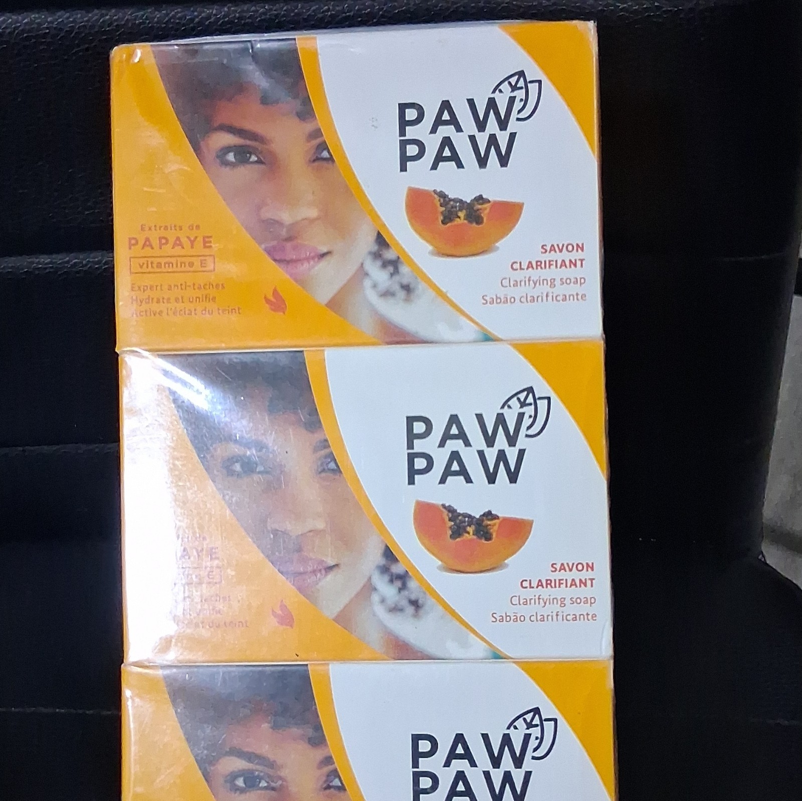 Paw Paw Papaya Vitamin E Clarifying Soap Bar Multipack 100g Orange/White