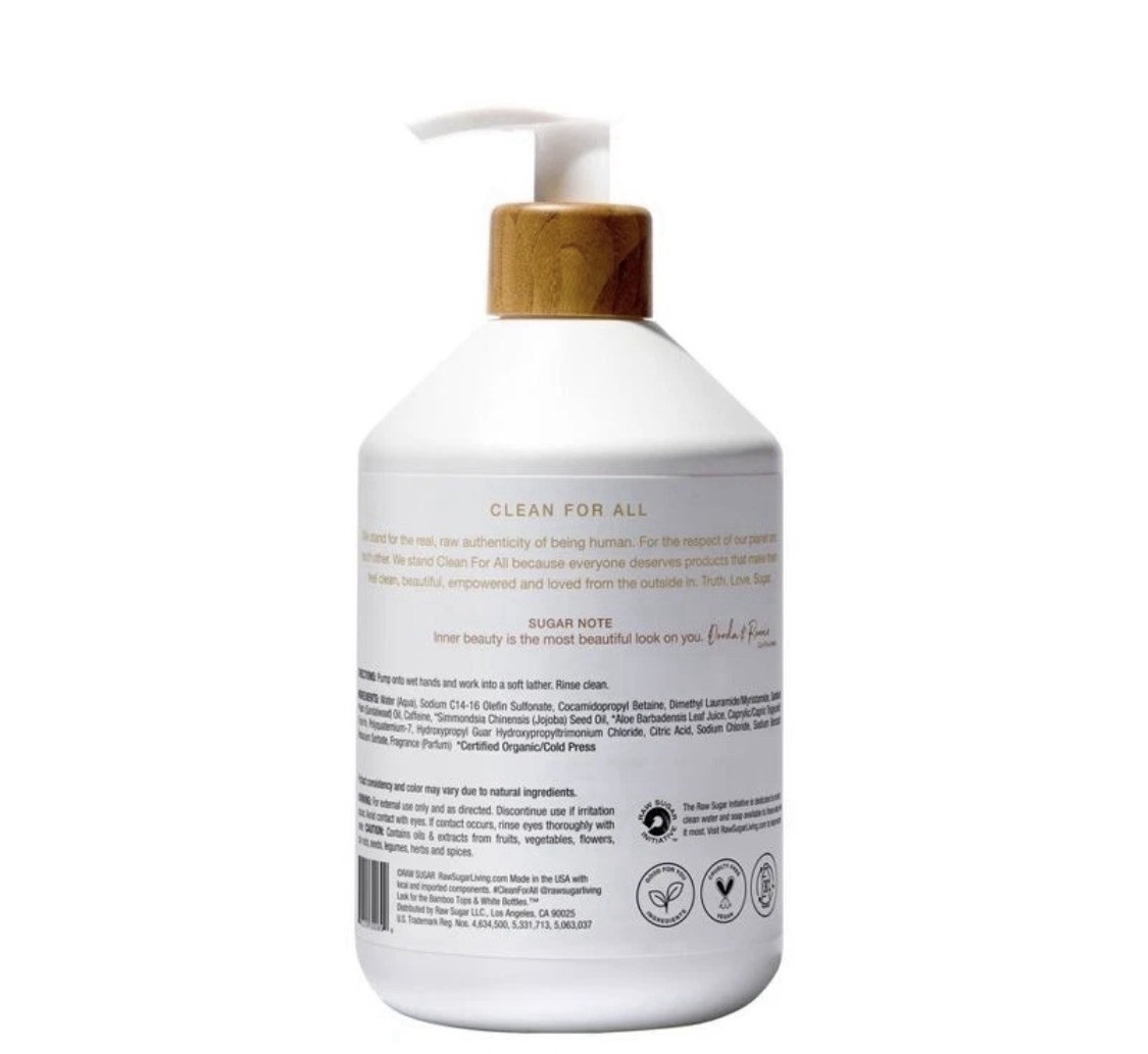 Raw Sugar Simply Hand Soap, Santal + Caffeine, 16.9 fl oz