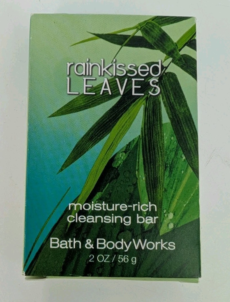 2pc Bath & Body Works Rainkissed Leaves 2 Oz Moisture-Rich Cleansing Bars Soap