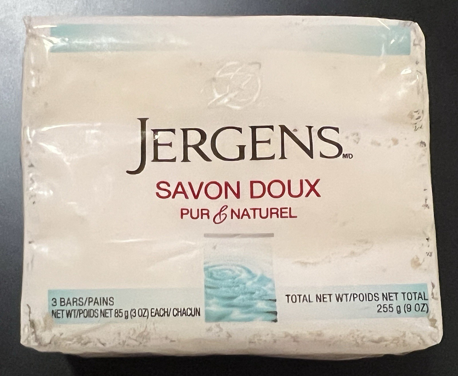 Jergen Mild Bar Soap/Pure & Natural Discontinued 3-Bar Pack/3ozs Each New