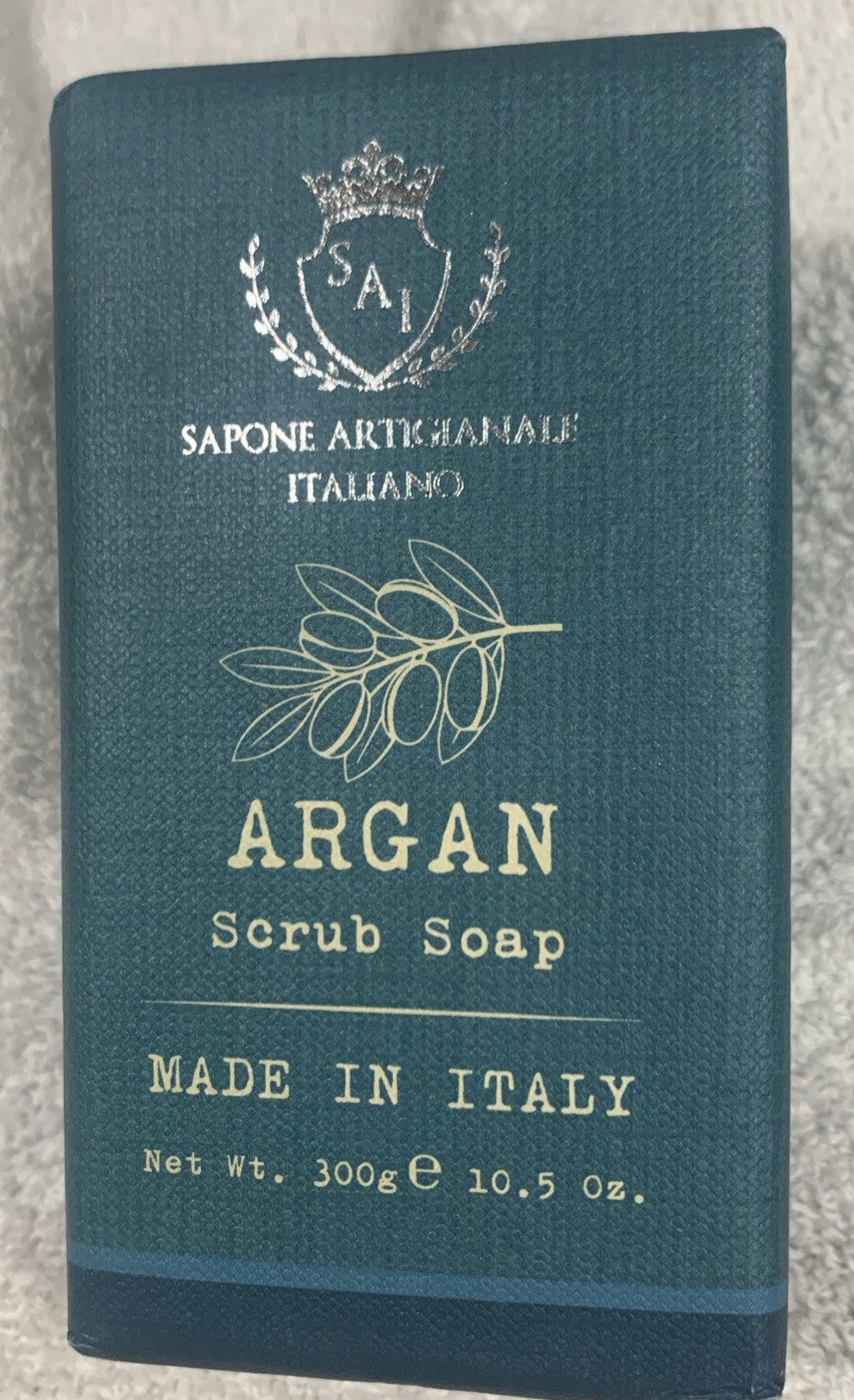 Italian Argan Scrub Soap Bar 10.5oz Saponificio Artigianale Fiorentino New