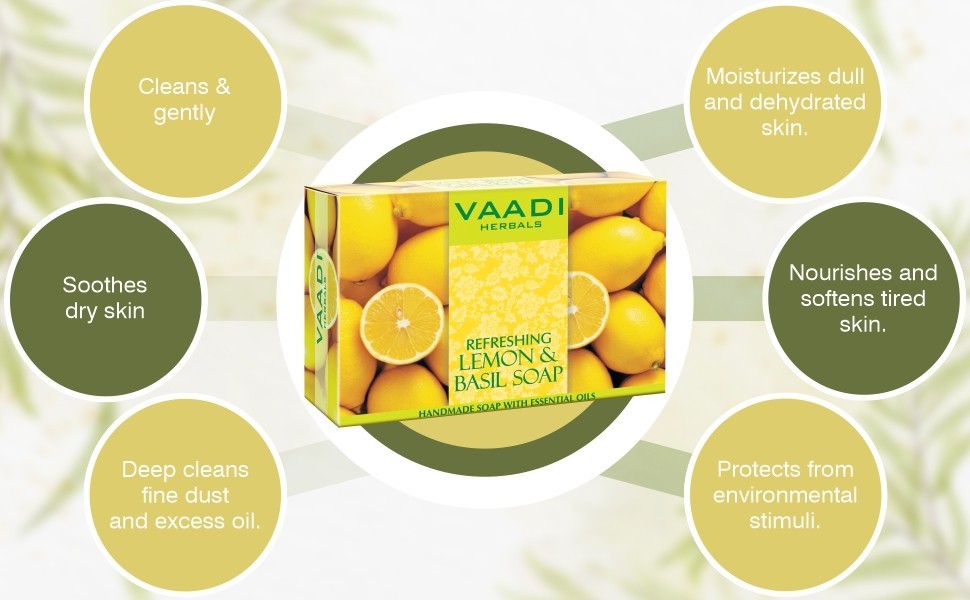 Refreshing Lemon and Basil Soap – Each 2.65 Oz, Pack of 3(8 Ounces)