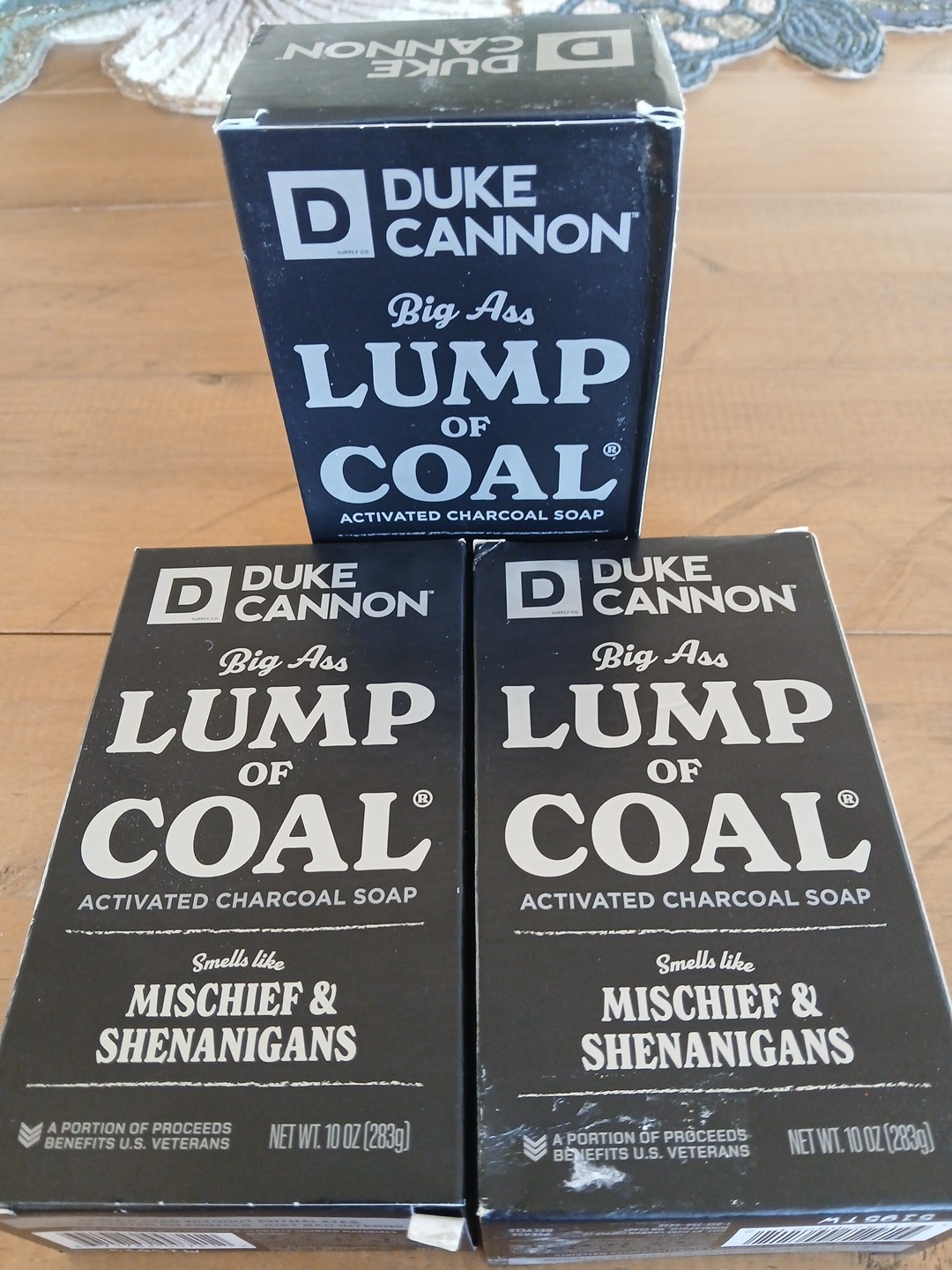 3 Bars Duke Cannon Lump Of Coal Charcoal Soap – 10oz New
