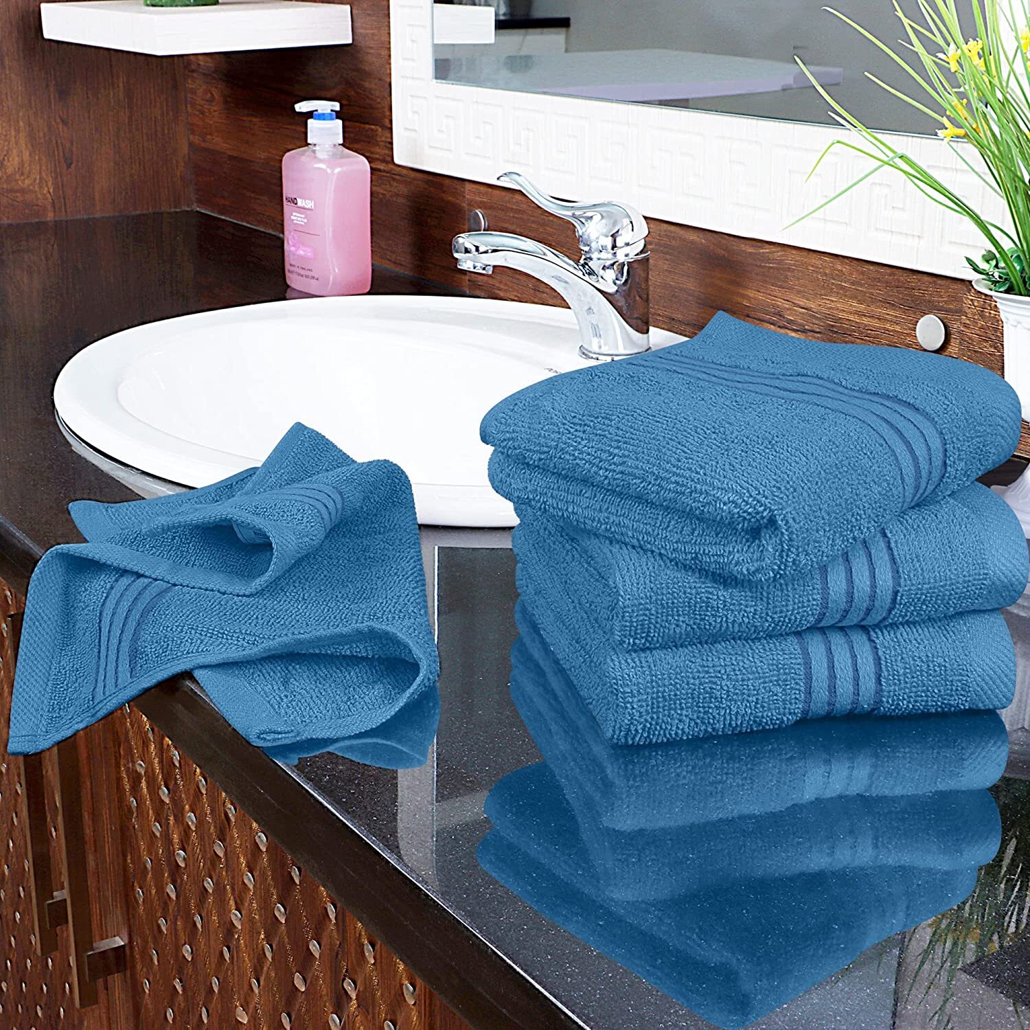 Washcloth Towels Set Pack of 12 Towel Premium Cotton 600 GSM 12×12″ Utopia Towel