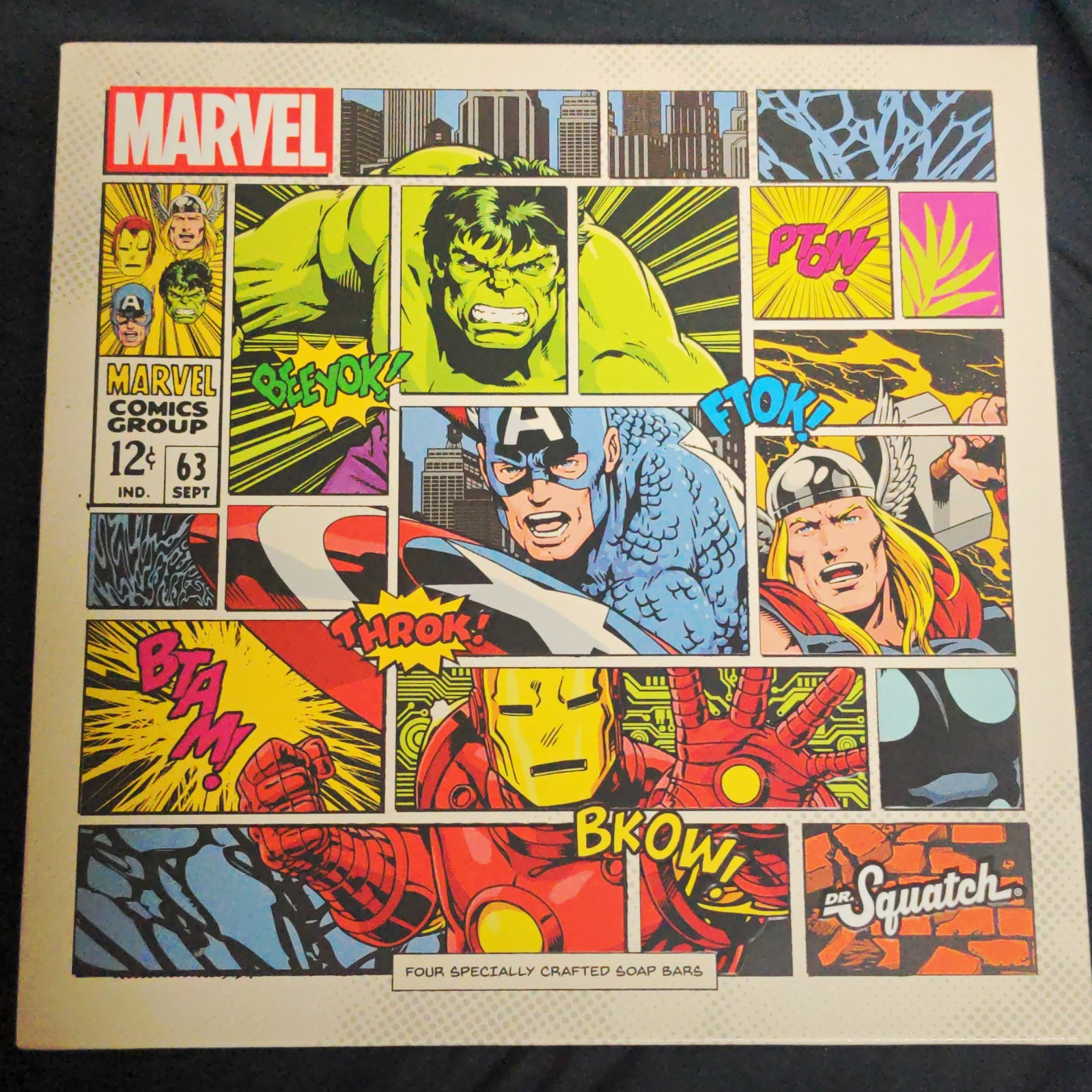 Dr. Squatch Marvel Ltd. Edition Men’s All Natural Soap 4 Bar Set 5 oz Each