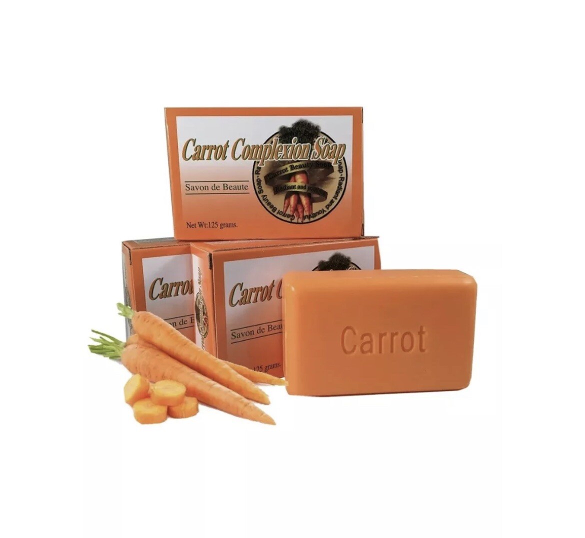 3-PACKS CARROT COMPLEXION SOAP BEAUTY BAR WITH CARROT OIL 4oz / 125g (each)