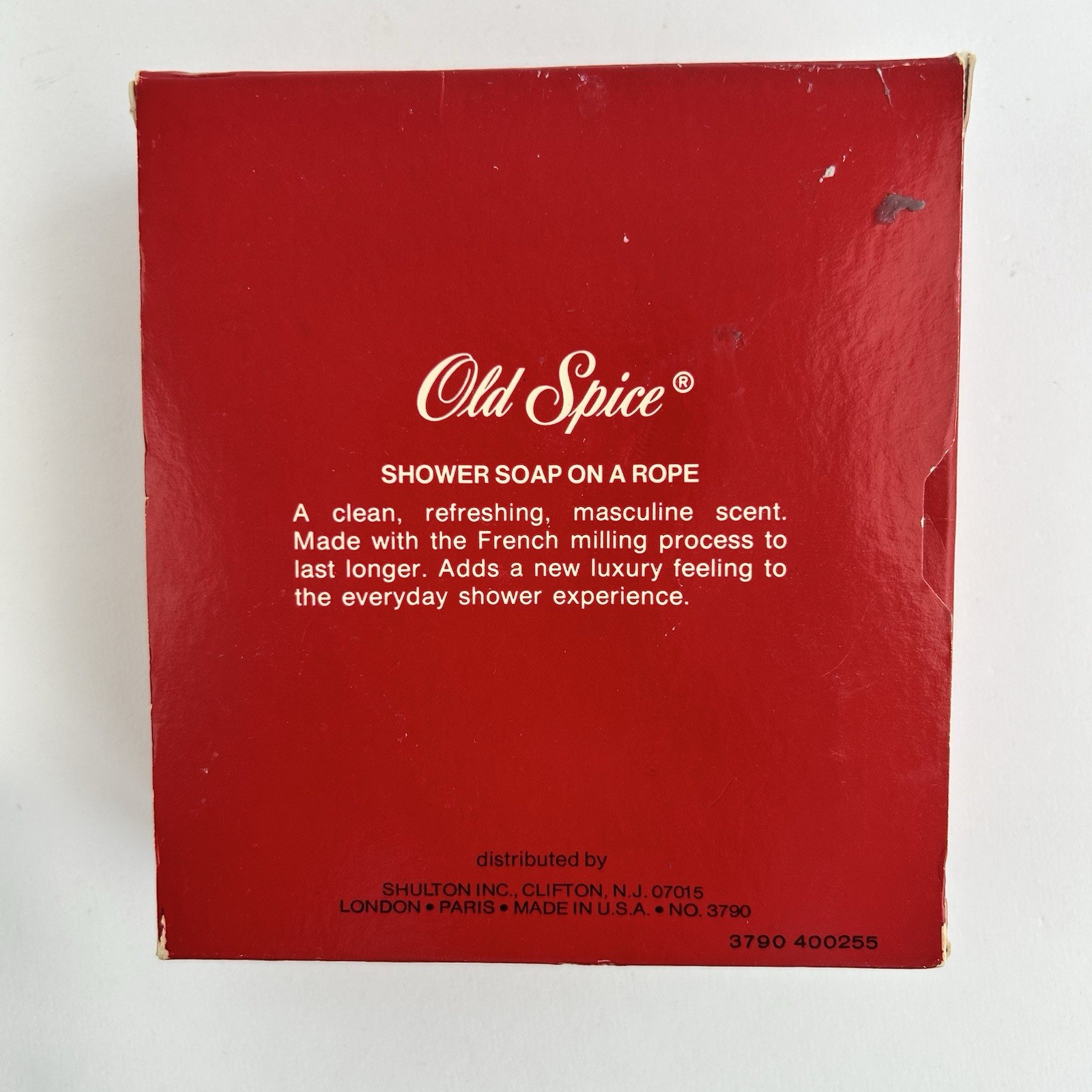 Vintage Old Spice Shower Soap on a Rope 5 oz Shulton Made USA Boxed Compass Logo