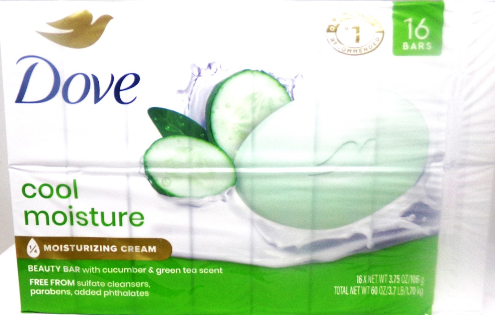 Dove Go Fresh Beauty Bar, Cool Moisture, 3.75 oz., 16 ct. *SKU25-3*