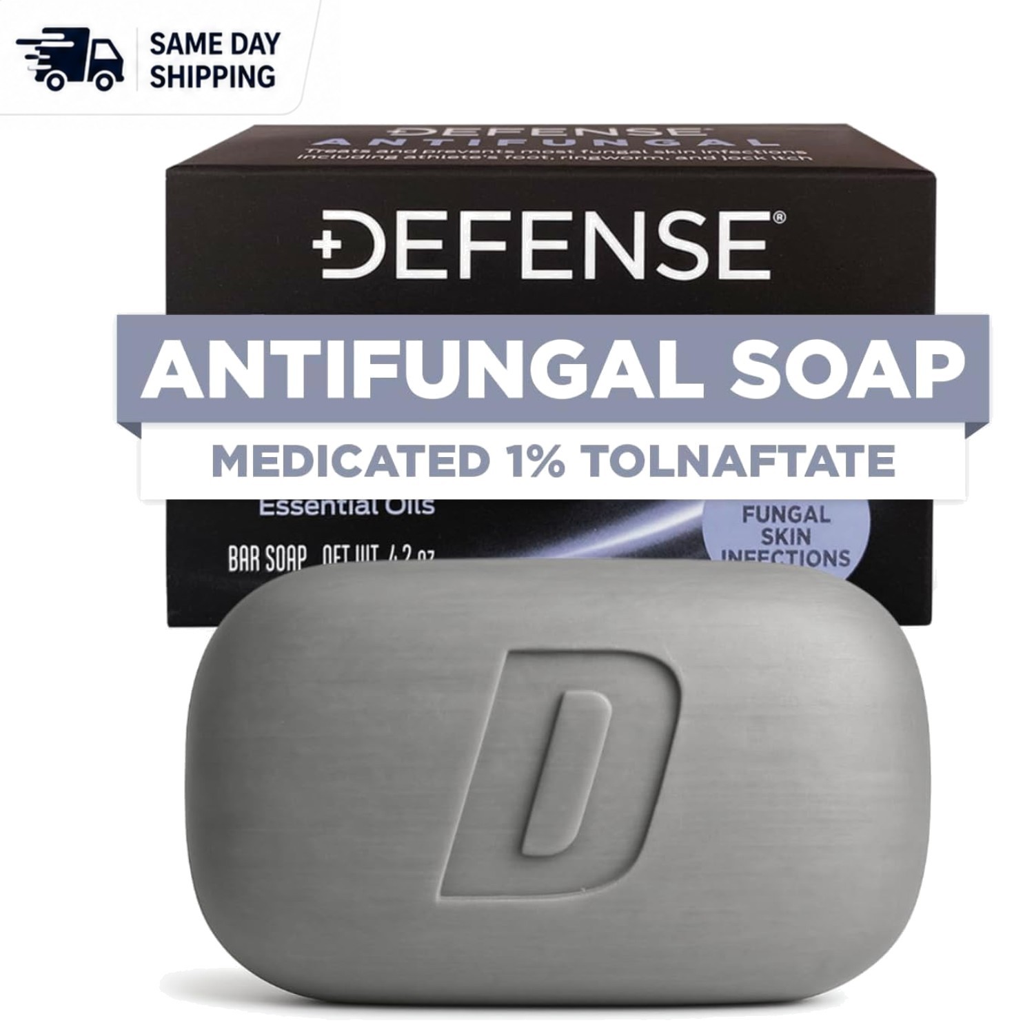 Defense Antifungal Bar Soap – Medicated Treatment for Athlete’s Foot & Jock Itch