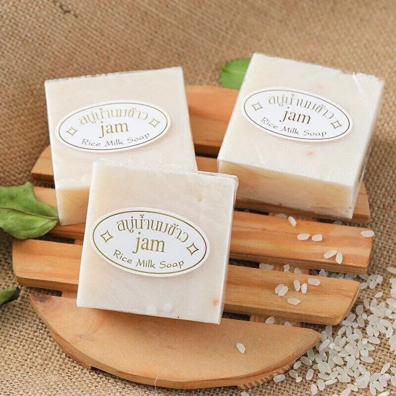 Rice Milk Soap Bar Original Handmade Gluta Collagen For Face and Body 3 X60GRM