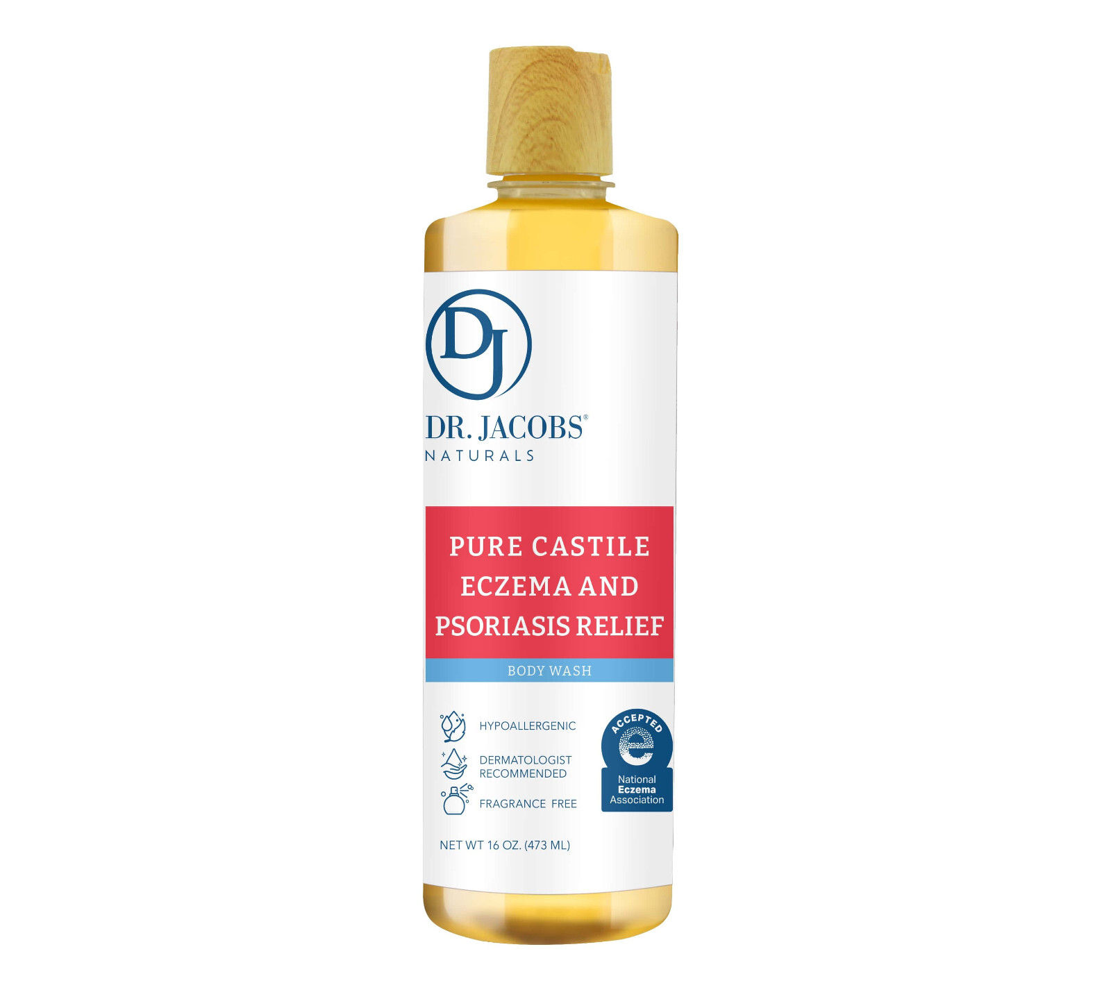 Dr. Jacobs Naturals Pure Castile 16oz Body Wash for Eczema and Psoriasis Relief