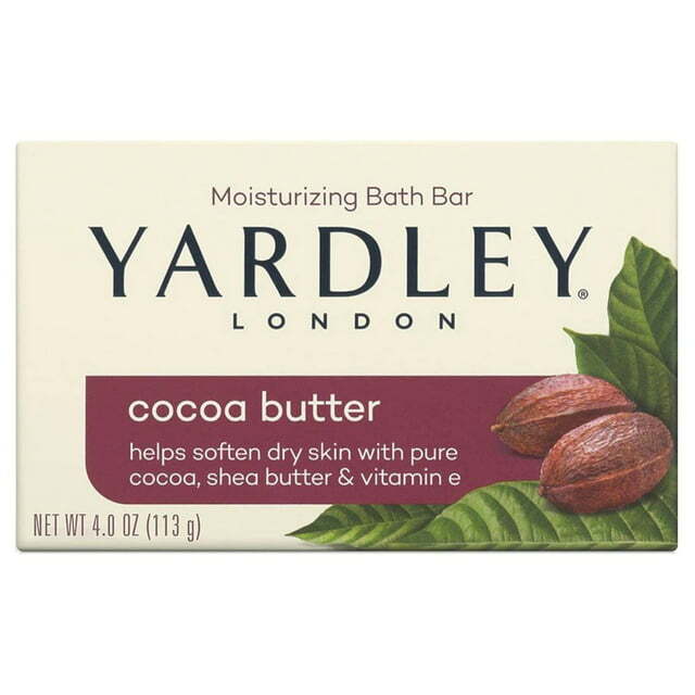 Yardley London Bath Bar Soap with Cocoa Shea Butter & Vitamin E 4 oz Pack of 12