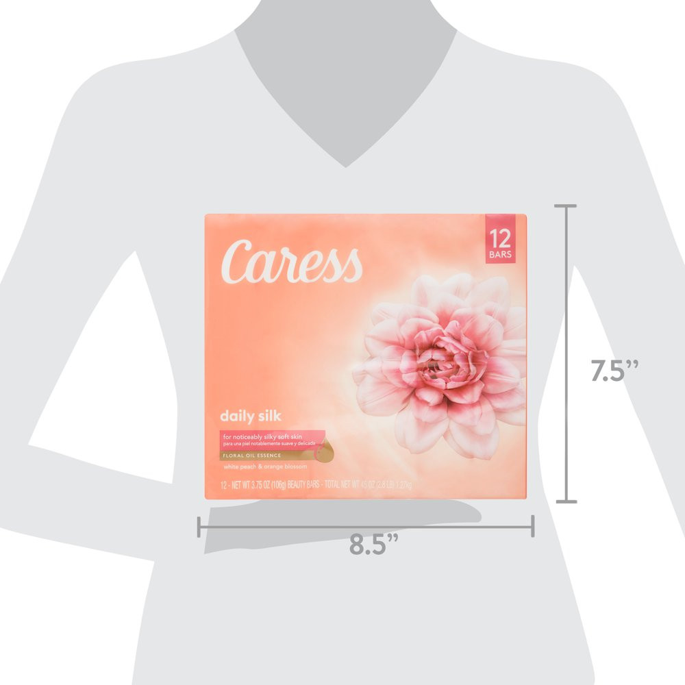 Caress Daily Silk Beauty Bar 3.75 Oz 12 Bars Free Shipping USA