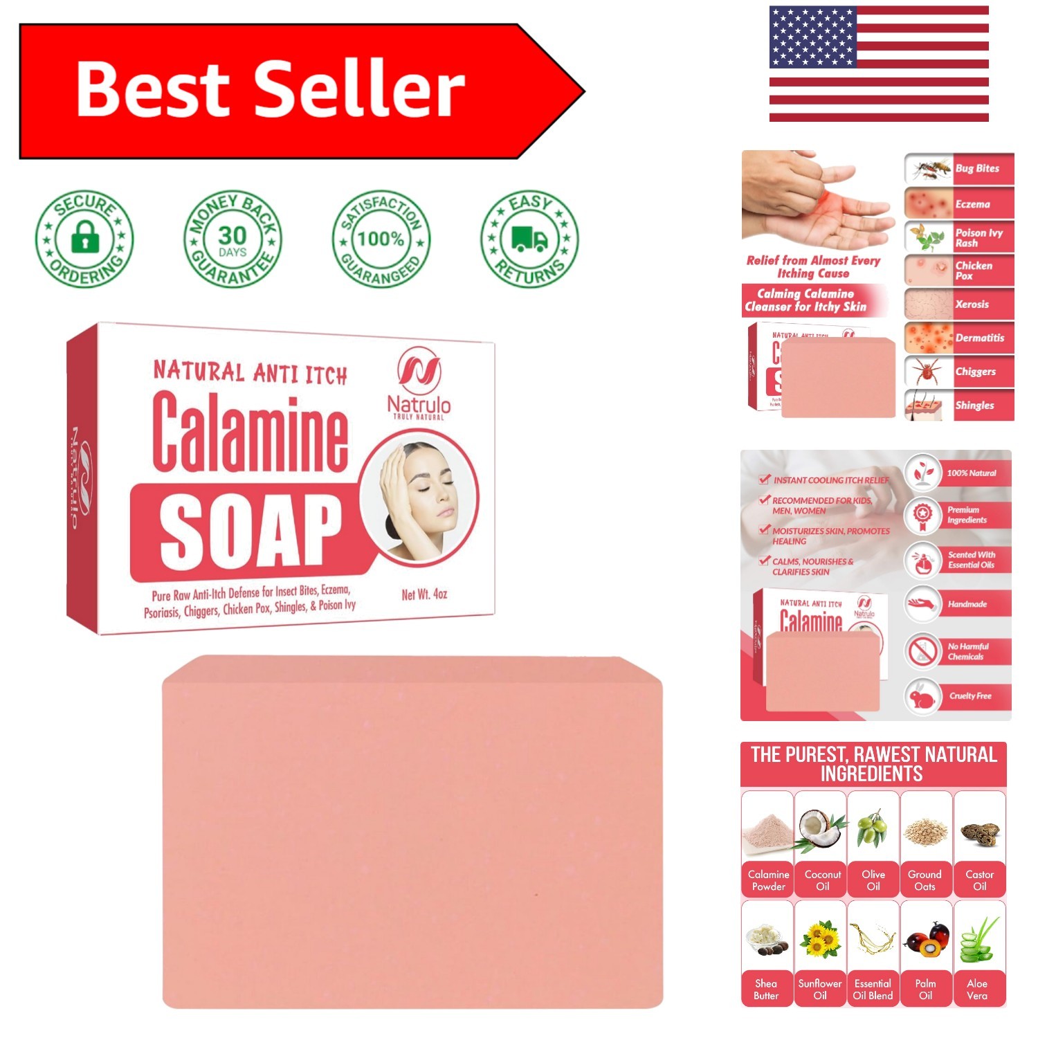 Cooling Calamine Soap Bar – Nourishing Relief Bar for Sensitive Skin Conditions
