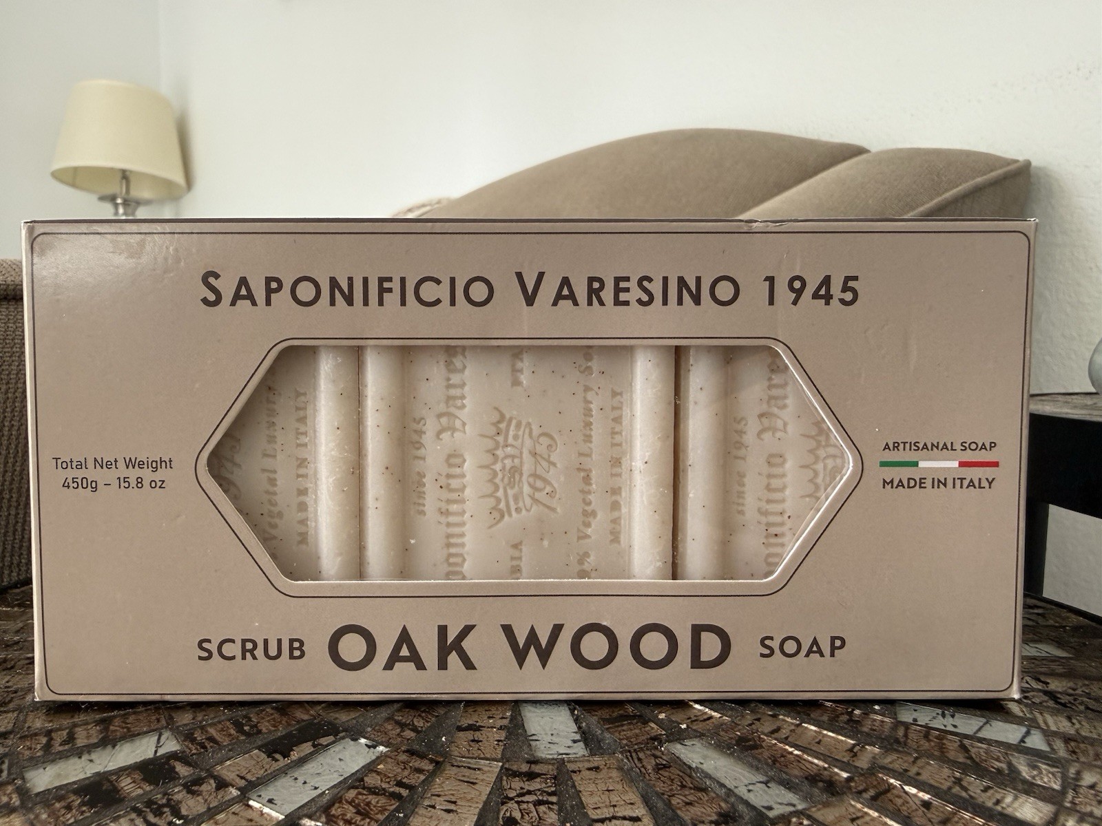 Saponificio Varesino Oak Wood Scrub Soap 3 Bars 15.8 oz, Made In Italy 🇮🇹 NEW