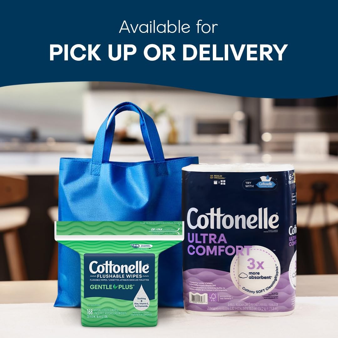 Cottonelle GentlePlus Flushable Wet Wipes 168 Pack Aloe Vitamin E Chamomile