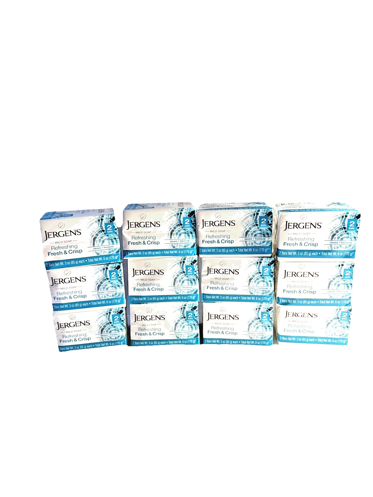 Jergens Mild Soap – Refreshing Pure And Light 12 PK 24 Bars Total 3 Oz ea. MILD