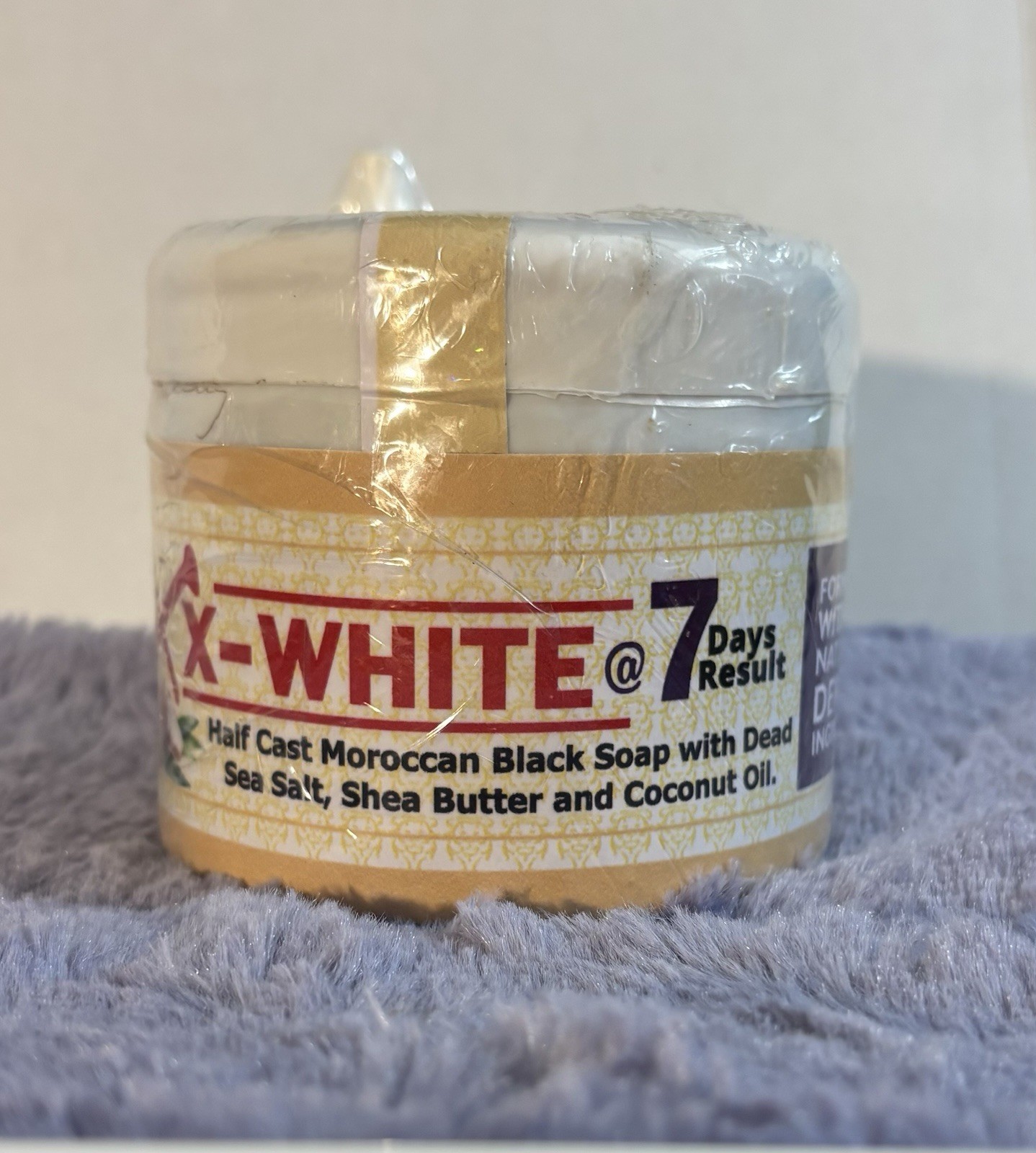 Xx White HC Moroccan Black Soap With Dead Sea Salt, Shea Butter & Coconut Oil