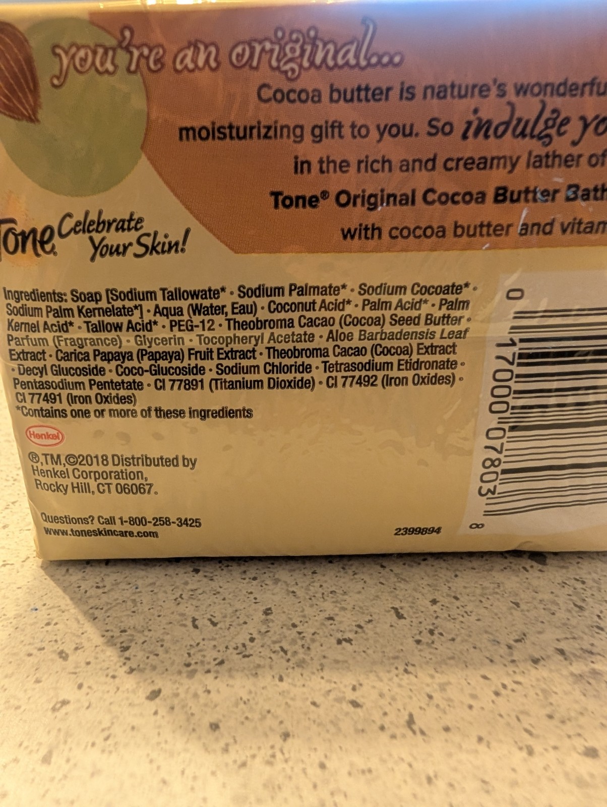 Tone Bath Bar Soap Original W/Cocoa Butter And Vitamin E 6-Pack 4.25 Oz (6 BARS)