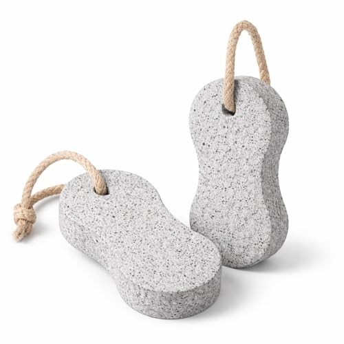Pumice Stone Pack of 2 Natural Volcanic Stones for Gentle Exfoliation, Callus