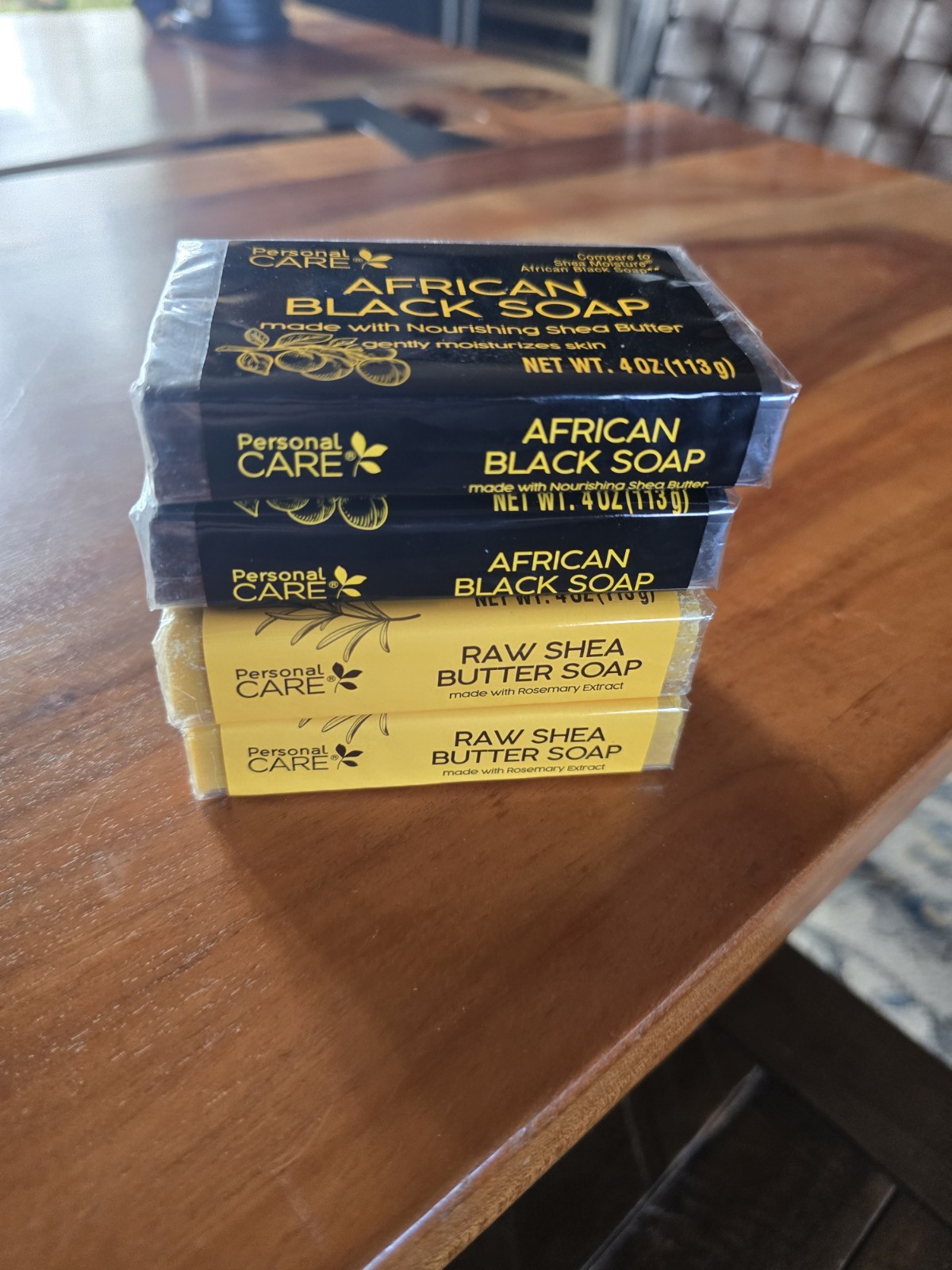 4pk Black African Soap And Raw Shea Butter Soap New