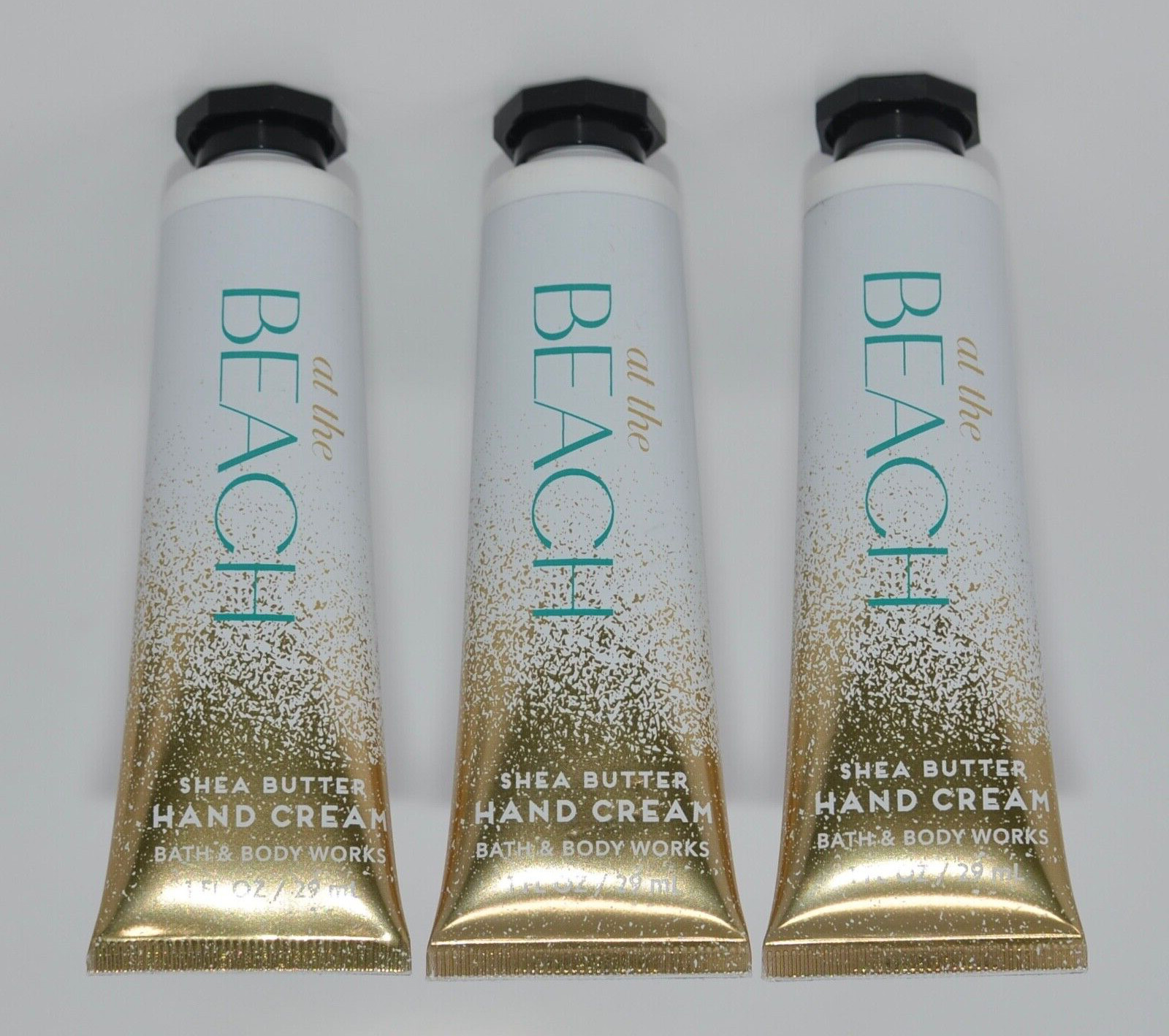 3 BATH & BODY WORKS AT THE BEACH HAND CREAM LOTION SHEA BUTTER TRAVEL SIZE 1 OZ