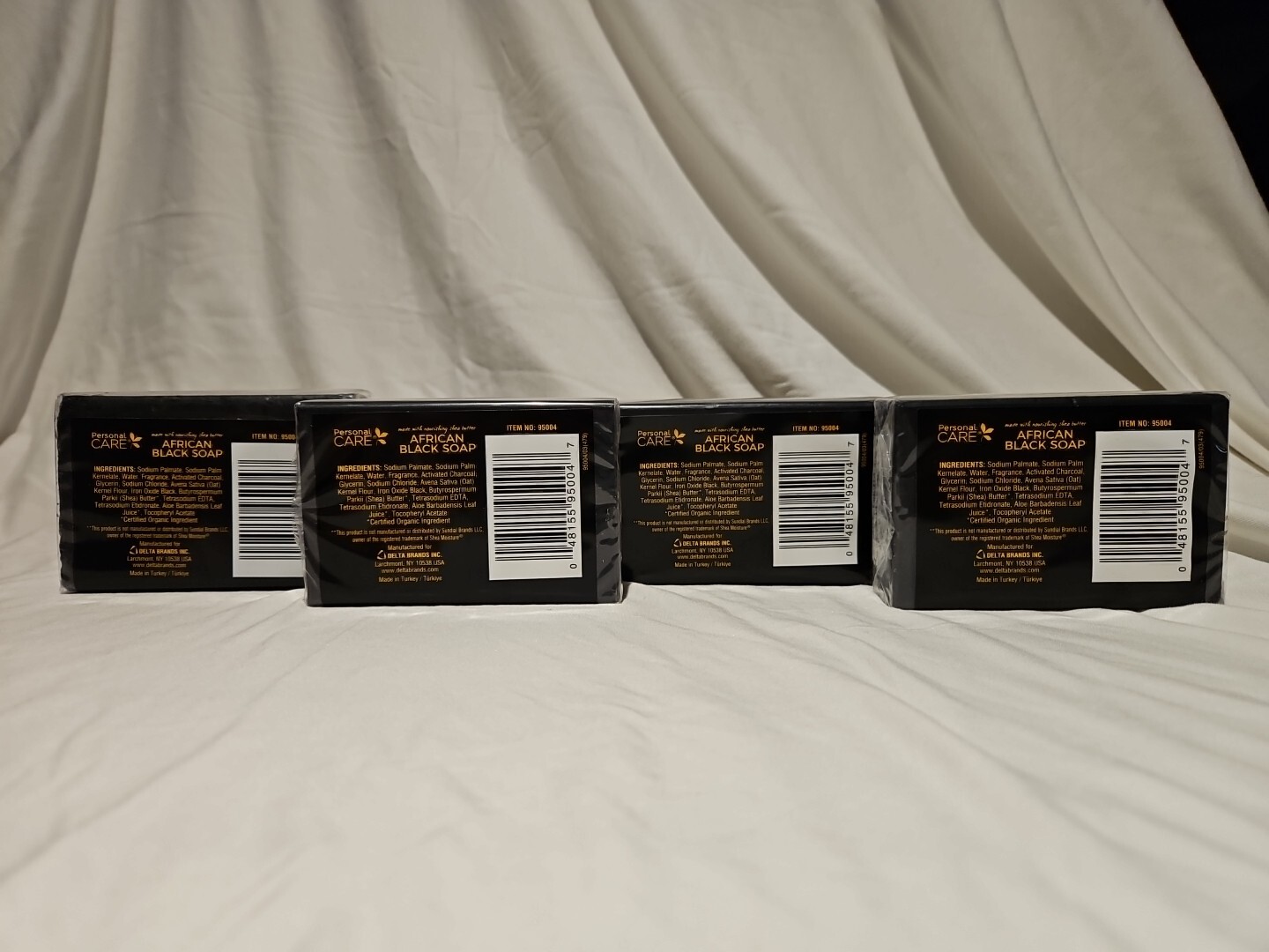 Personal Care African Black Soap With Shea Butter 4oz Bar 4 pack