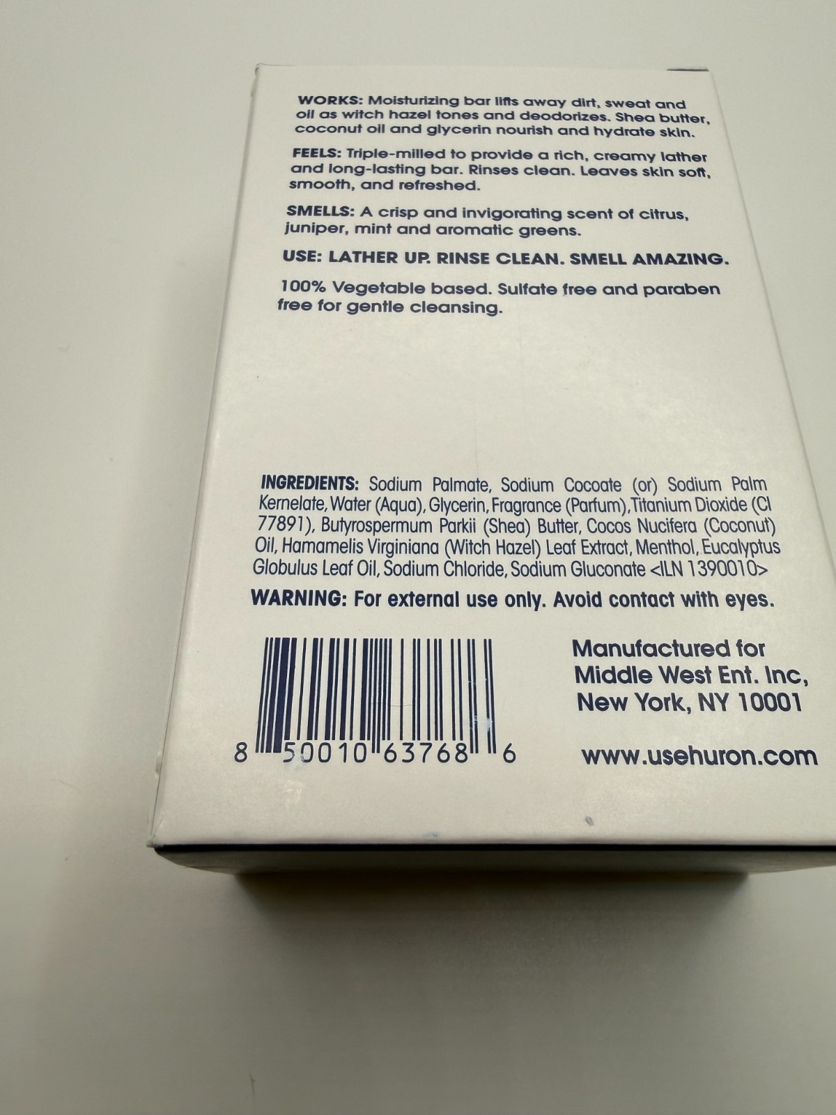 Huron Bar Soap Citrus + Eucalyptus 5oz Moisturizing Gentle Cleansing – Brand New