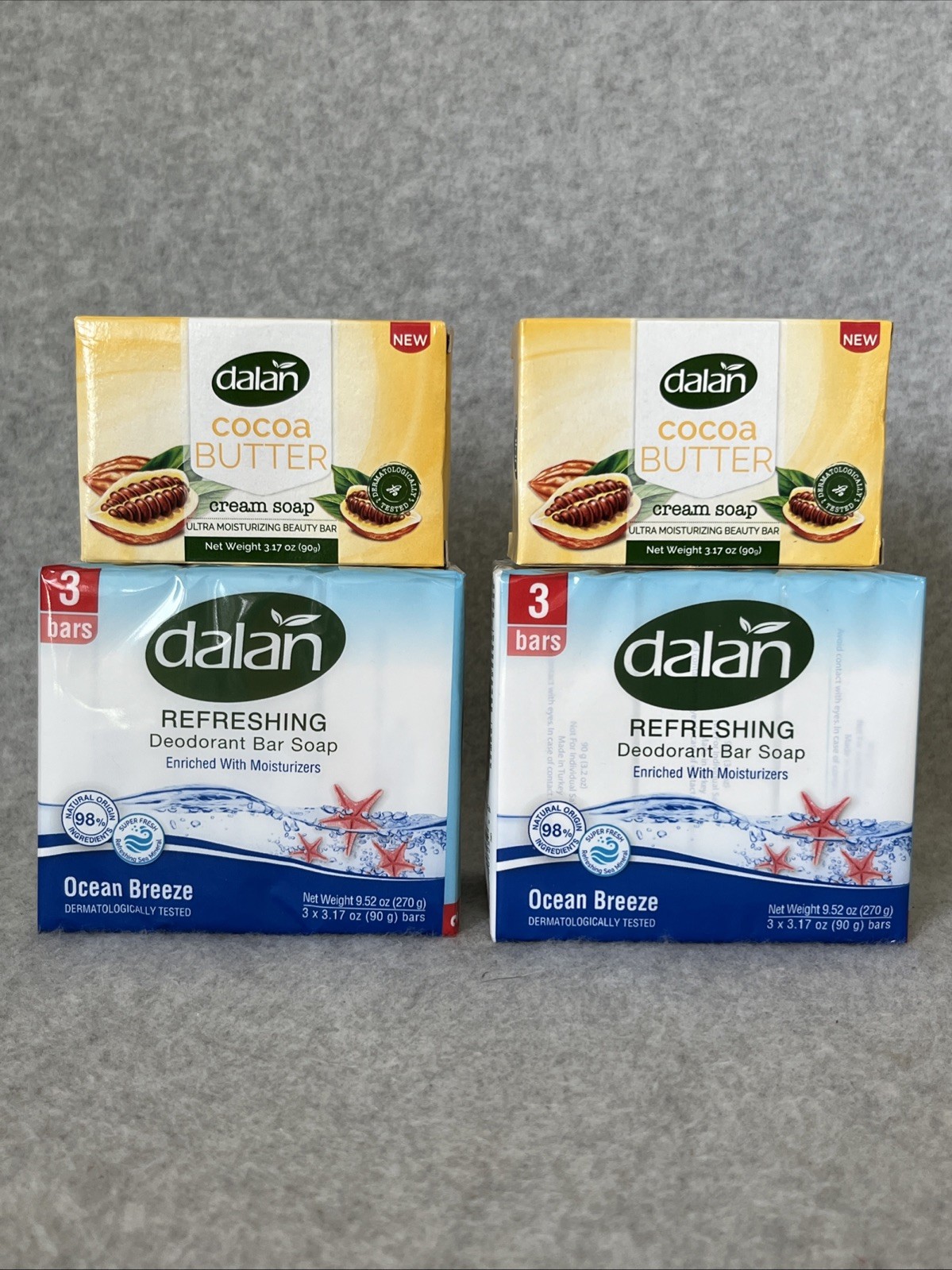 Dalan Cocoa Butter 2 and 6 Ocean Breeze Bars 3.17 Oz Each 15.86 Oz Total NEW