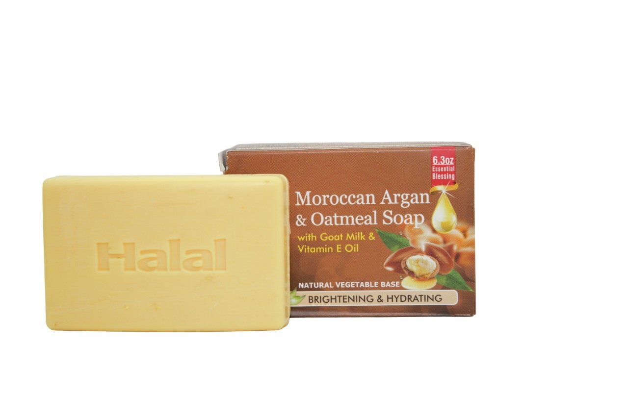 Halal Moroccan Argan Soap Vegetable Base Bar Soap 6 Pcs Pack-6.3oz Size Each Bar