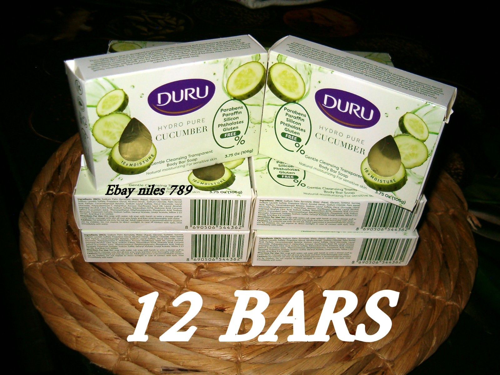12 Duru Hydro Pure CUCUMBER Soap Bar 3.75 10X Moisture Sensitive Skin 08/2028