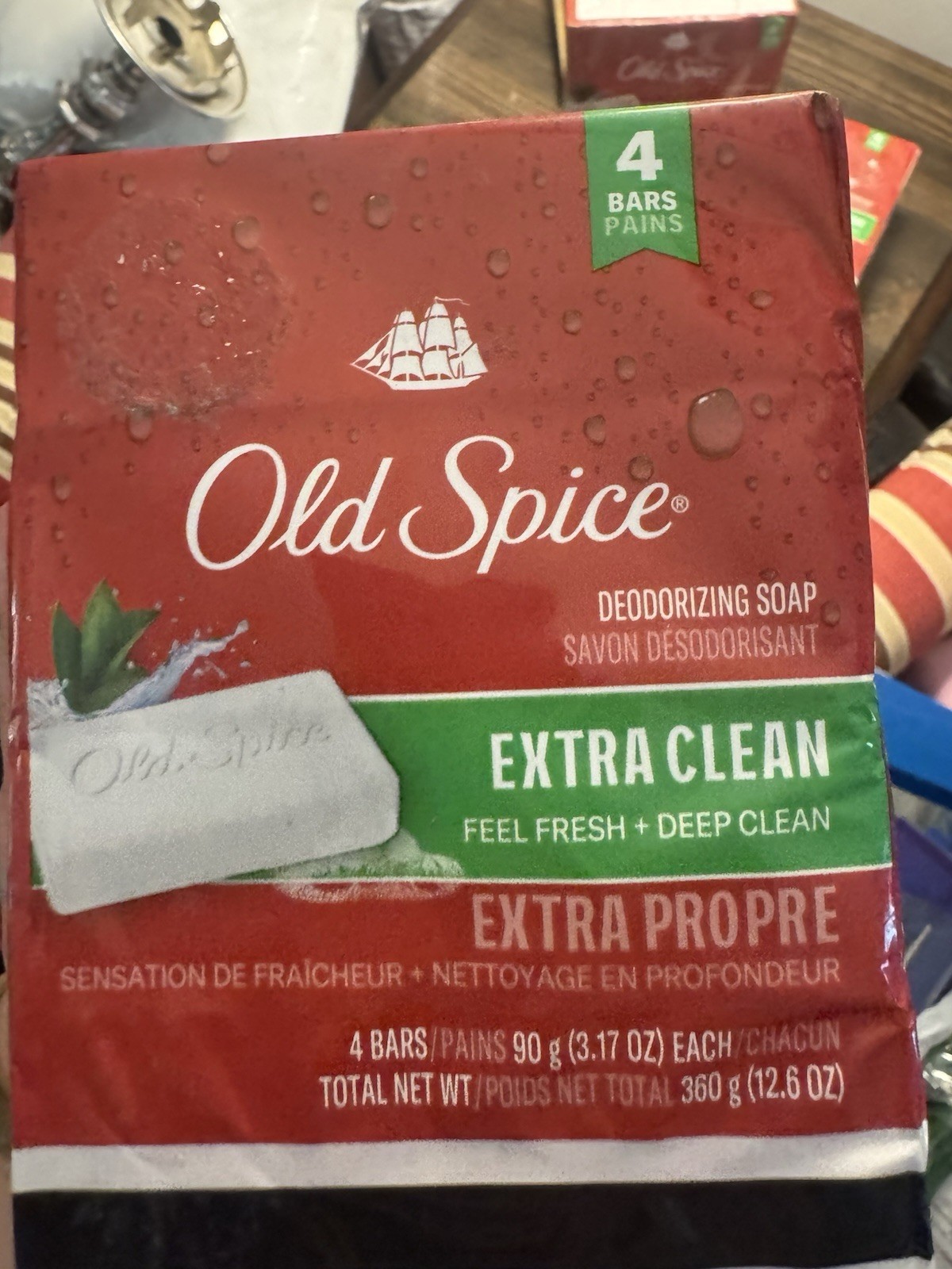16 BARS-LOT OF 4 Packs-Old Spice Deodorizing Bar Soap Extra Clean Fresh 3.17oz