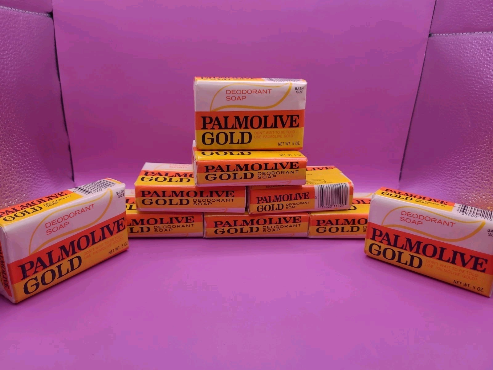 Vintage Lot Of Palmolive Gold Deodorant Bar Soap 5 Oz (9 Bars)