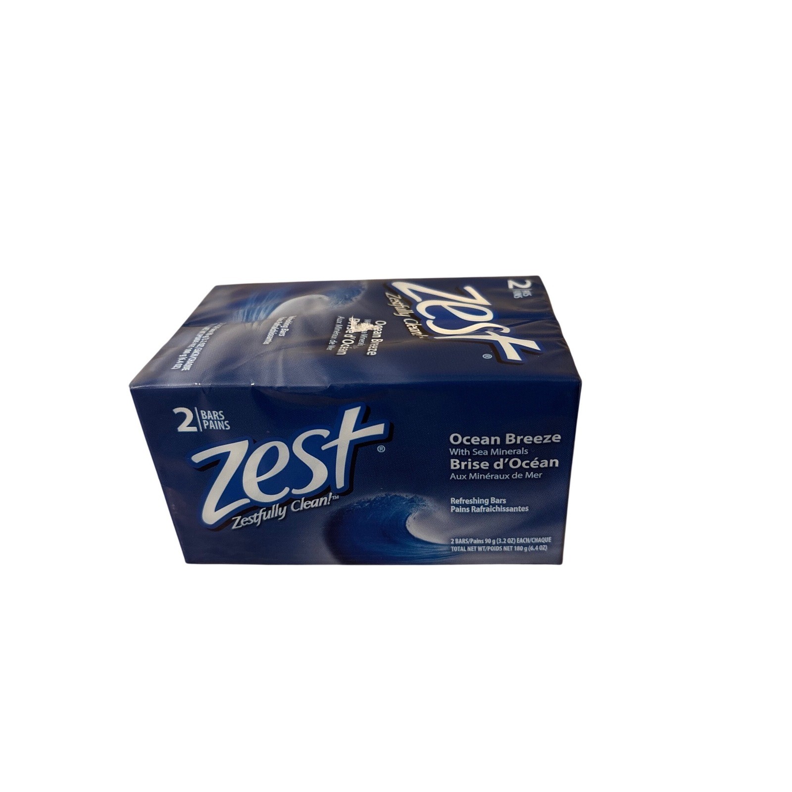 NEW Zest Ocean Breeze Bar Soap with Sea Minerals 2 Bars 3.2 oz Each New Sealed