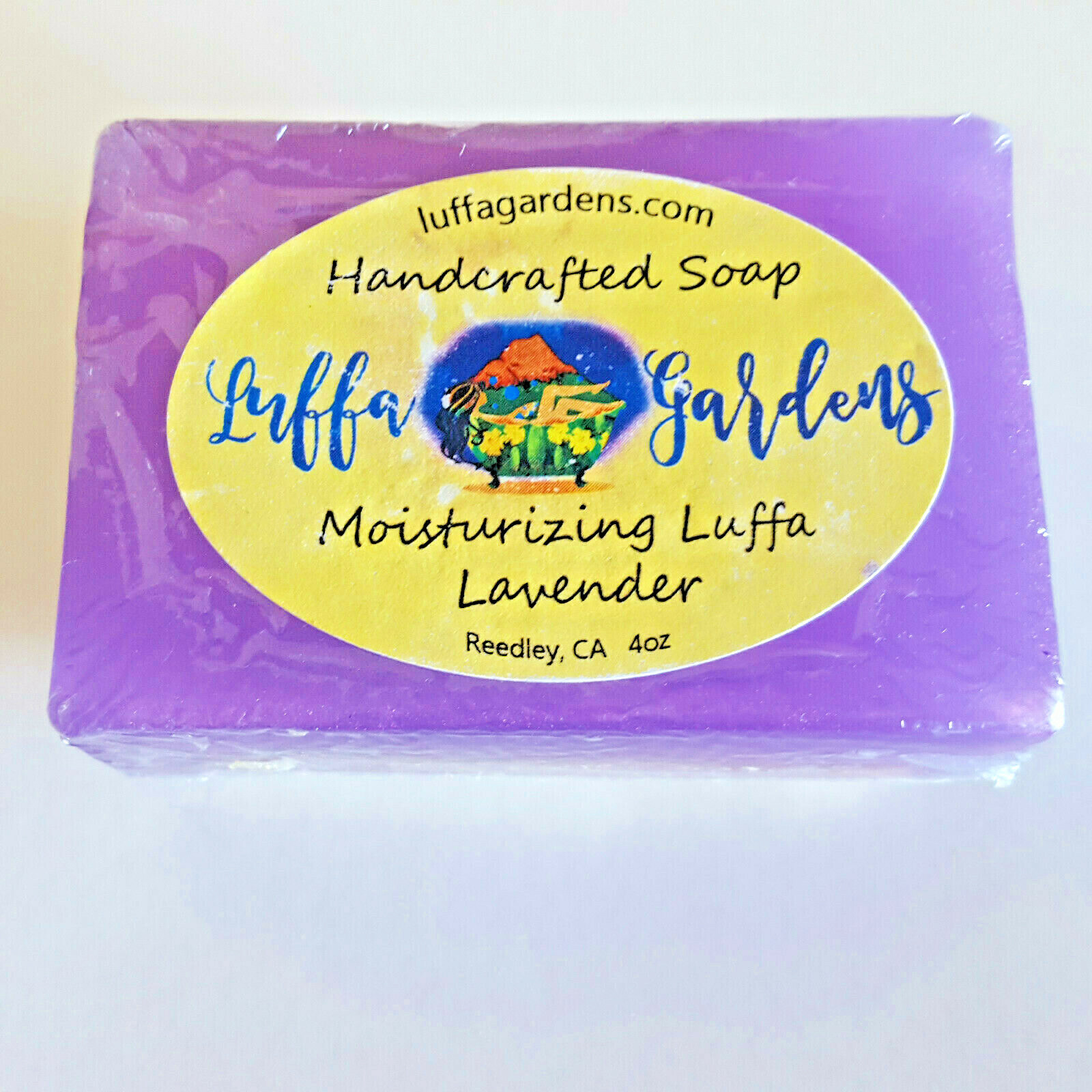 Handmade Luffa Embedded Soap 2 Bars LAVENDER Moisturizing Loofah Loofa Lufa Soft