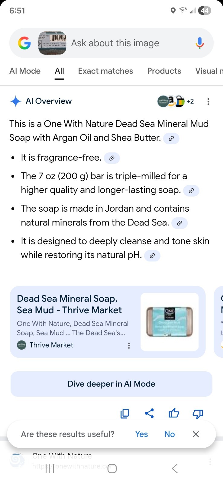 ONE WITH NATURE DEAD SEA MUD MINERAL SOAP ARGAN OIL & SHEA BUTTER